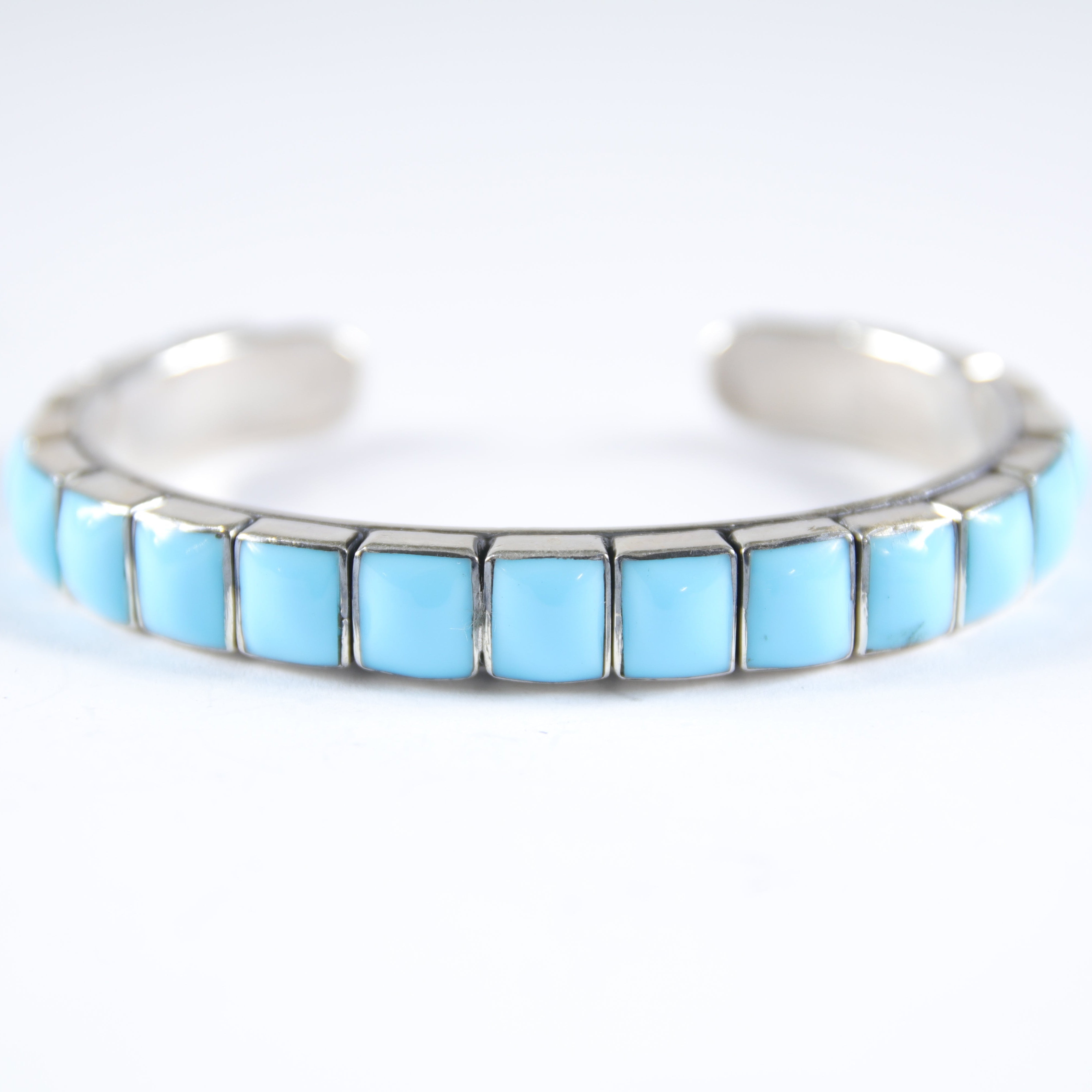 Small/Medium Sleeping Beauty Turquoise 1-Row Cuff Bracelet-Decorative Stamping