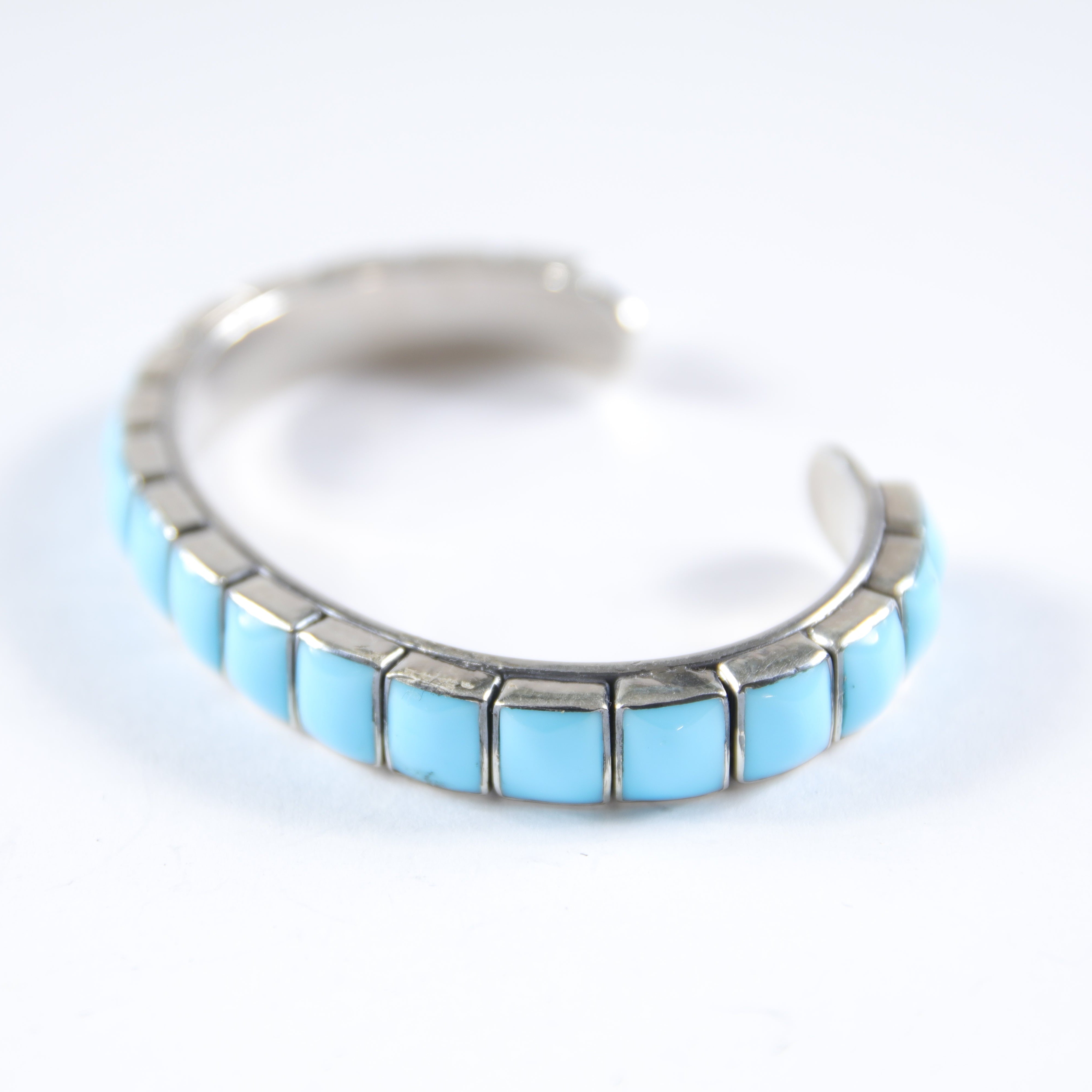 Small/Medium Sleeping Beauty Turquoise 1-Row Cuff Bracelet-Decorative Stamping