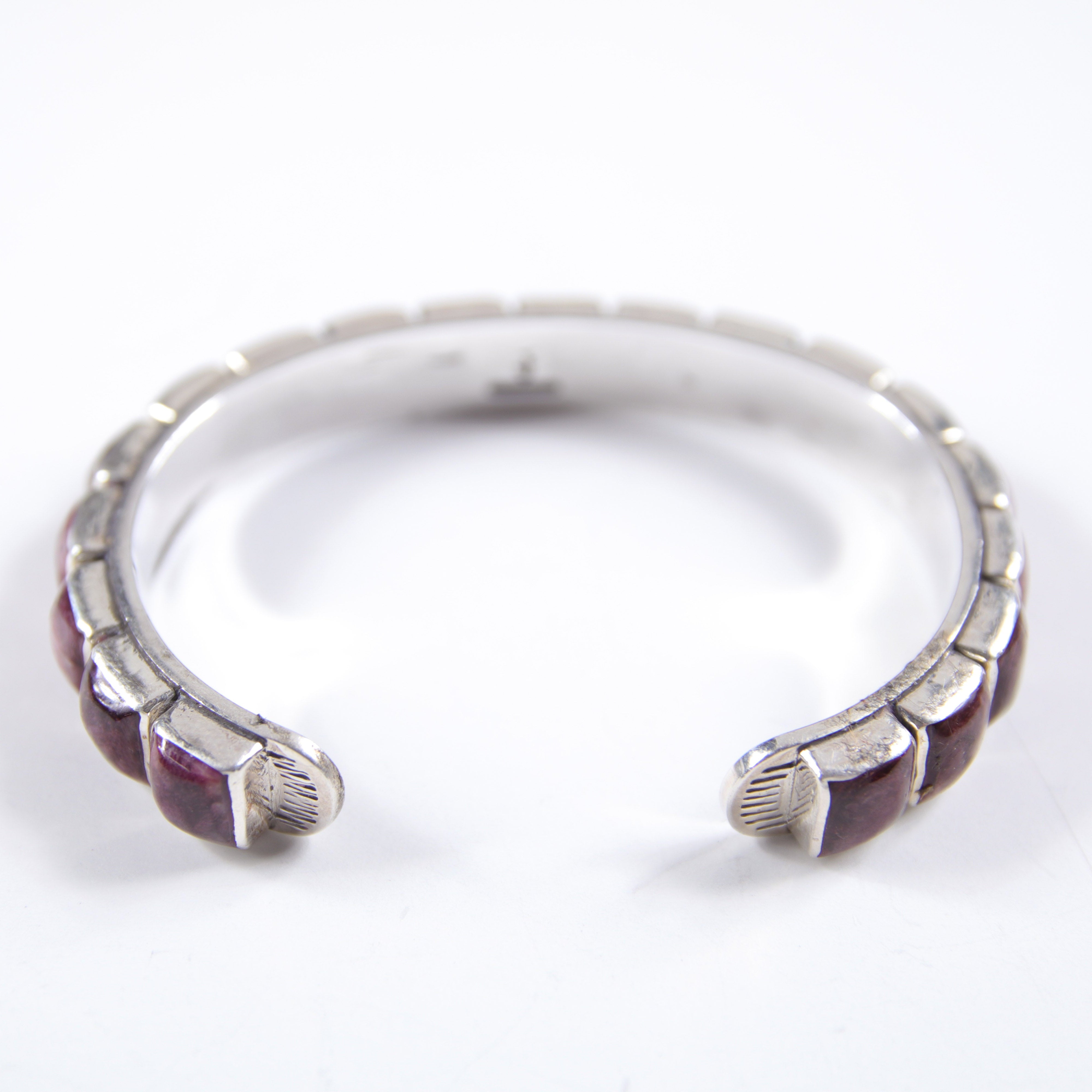 Small/Medium Purple Spiny Oyster Shell 1-Row Cuff Bracelet / Decorative stamping