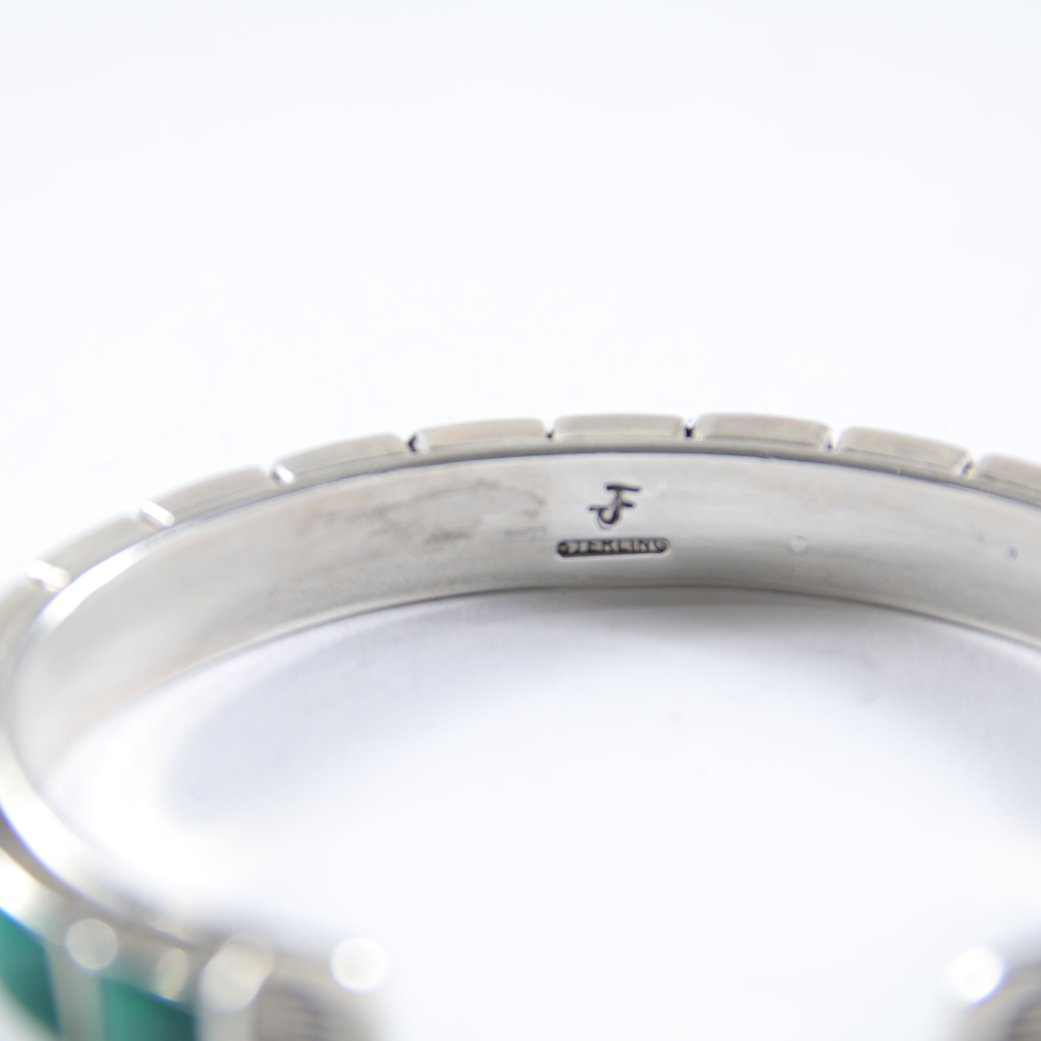 Small Green Malachite 1-Row Cuff Bracelet