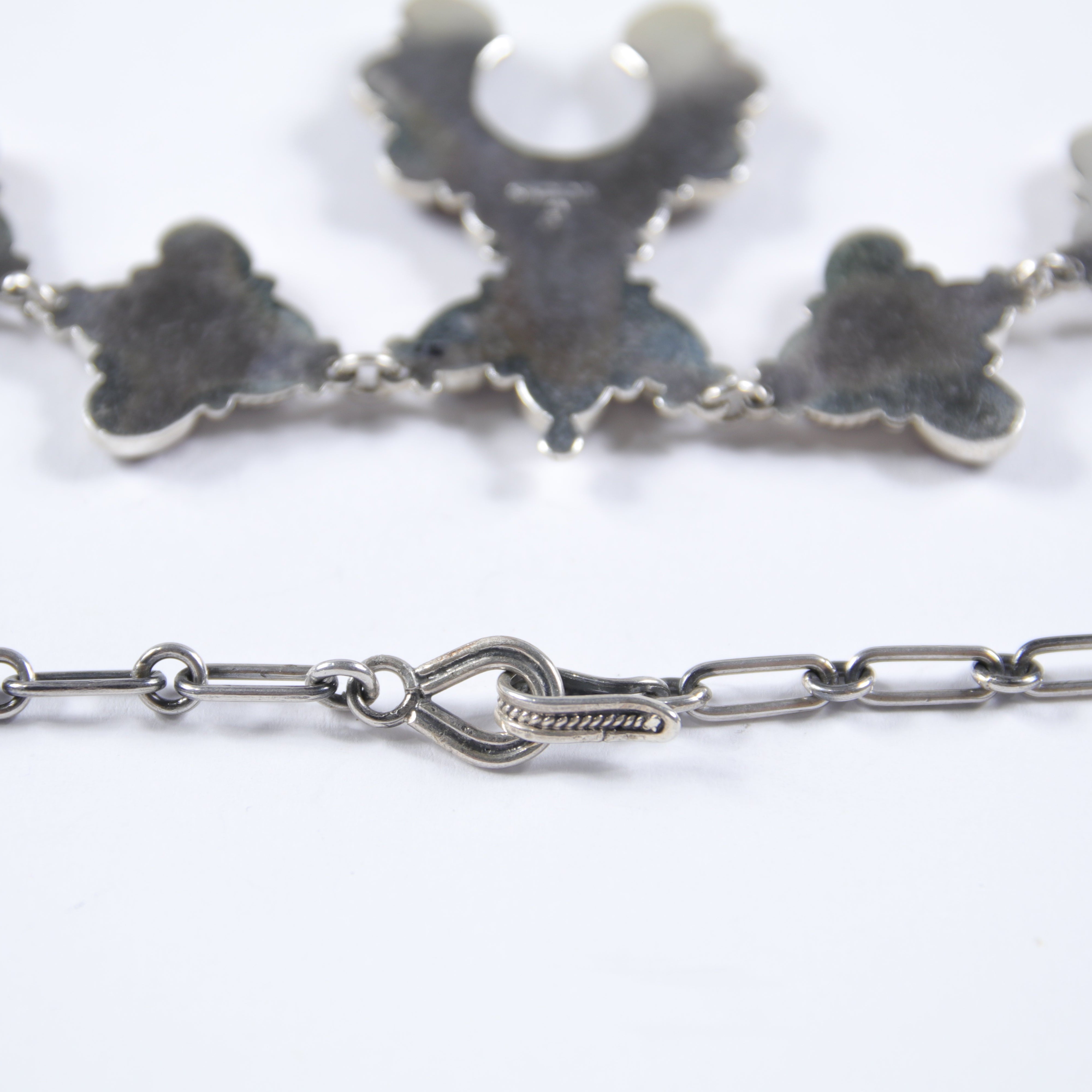 Deep-Red Garnet Squash Blossom Necklace