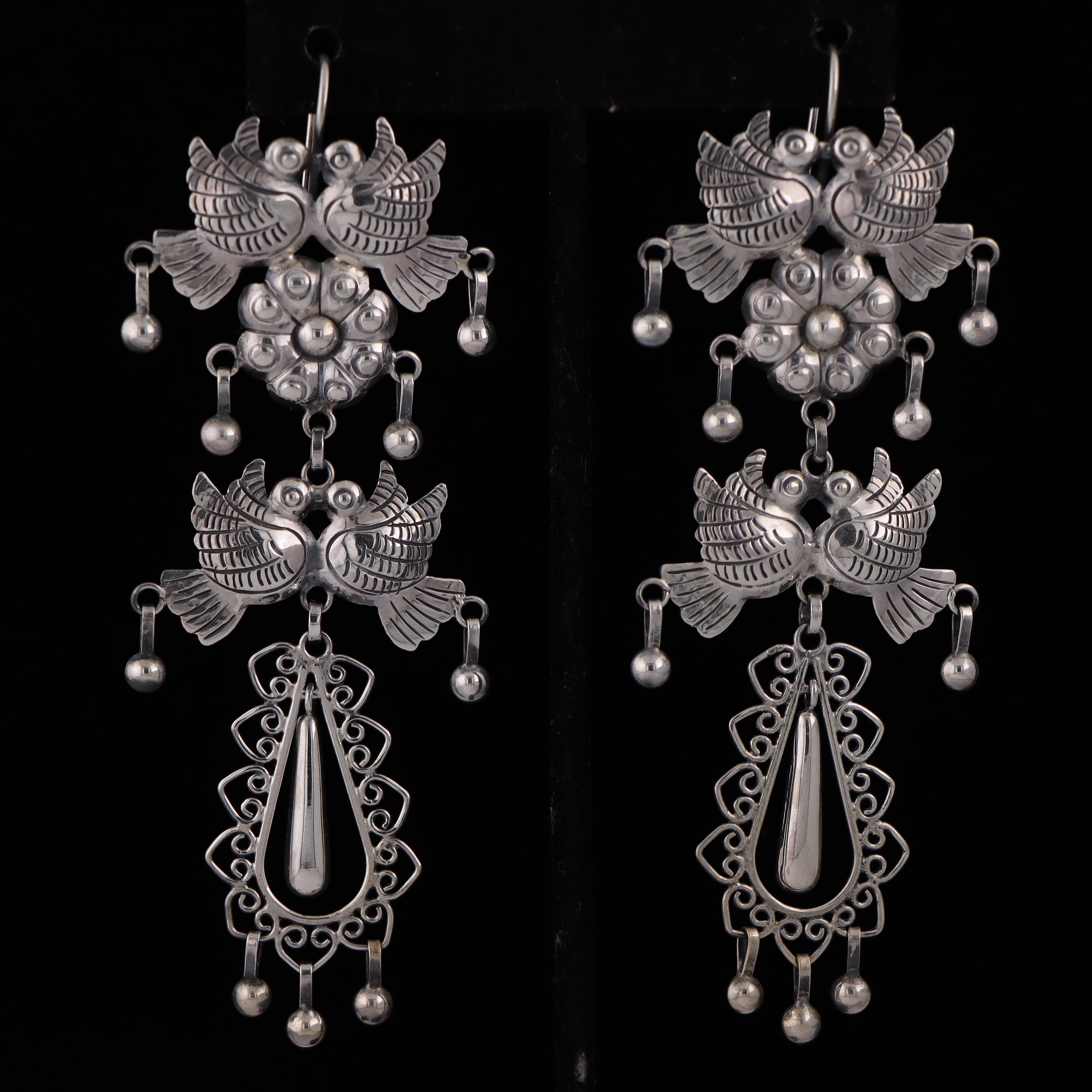 4 Birds 1 Flower Earrings