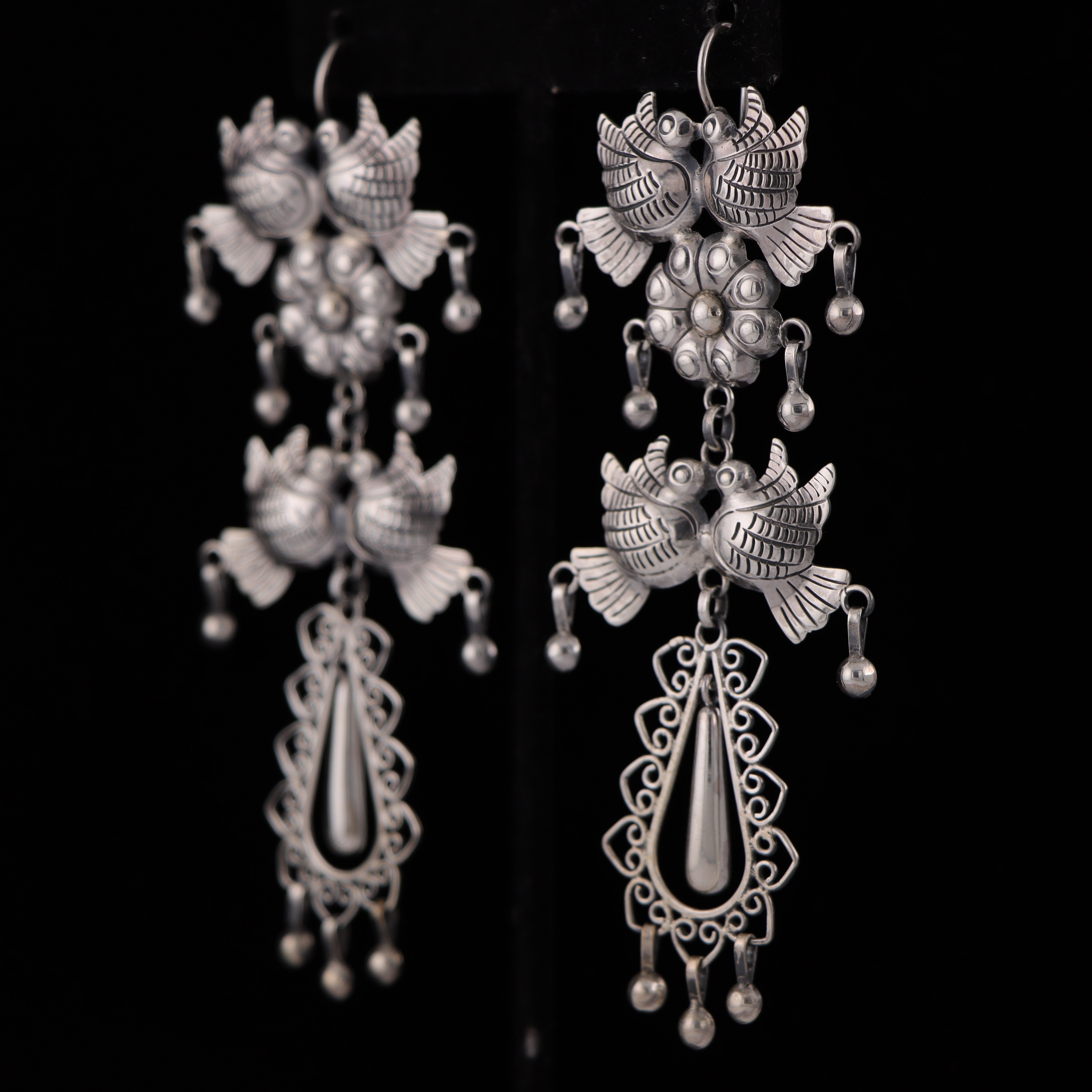 4 Birds 1 Flower Earrings