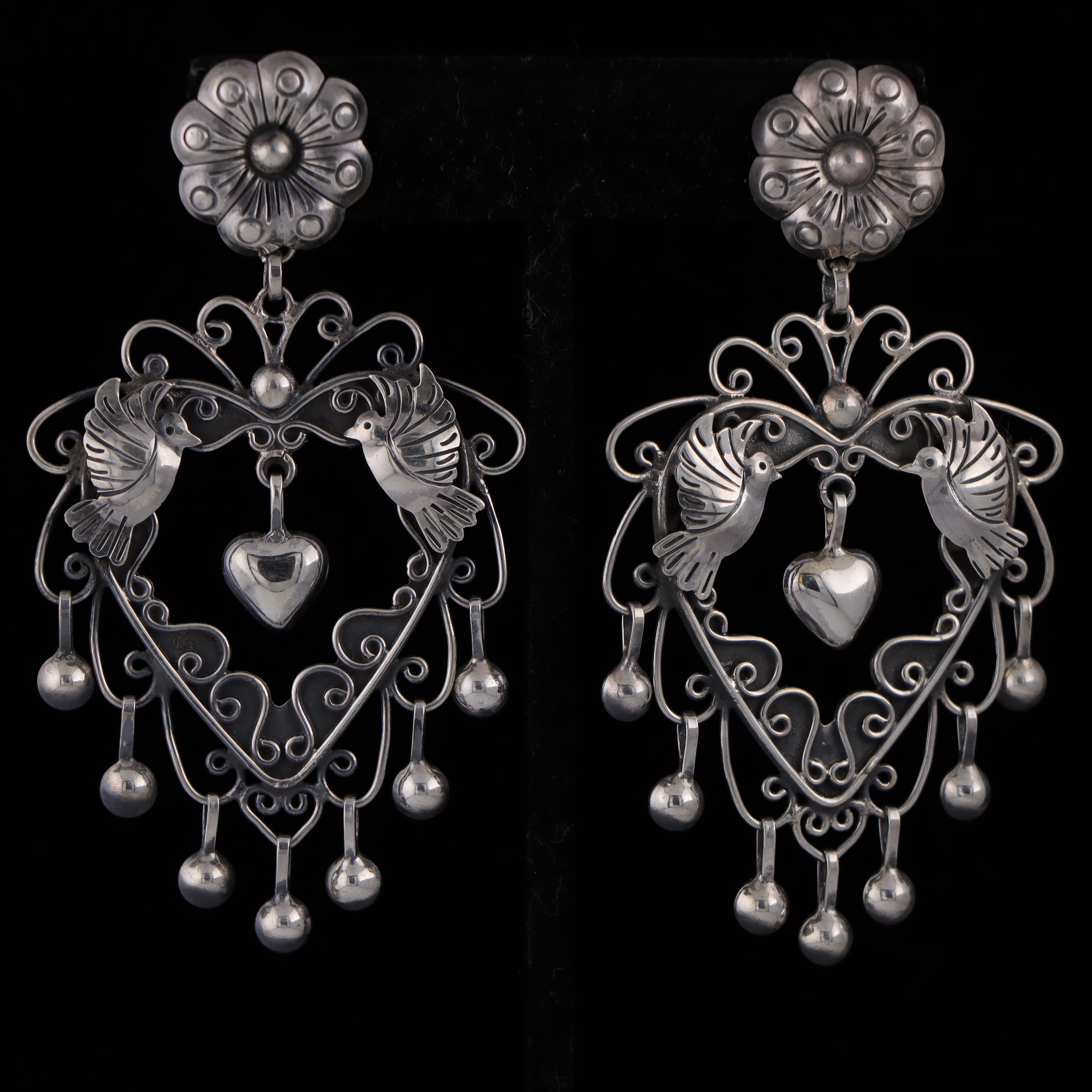 Birds Flying Hearts Earrings