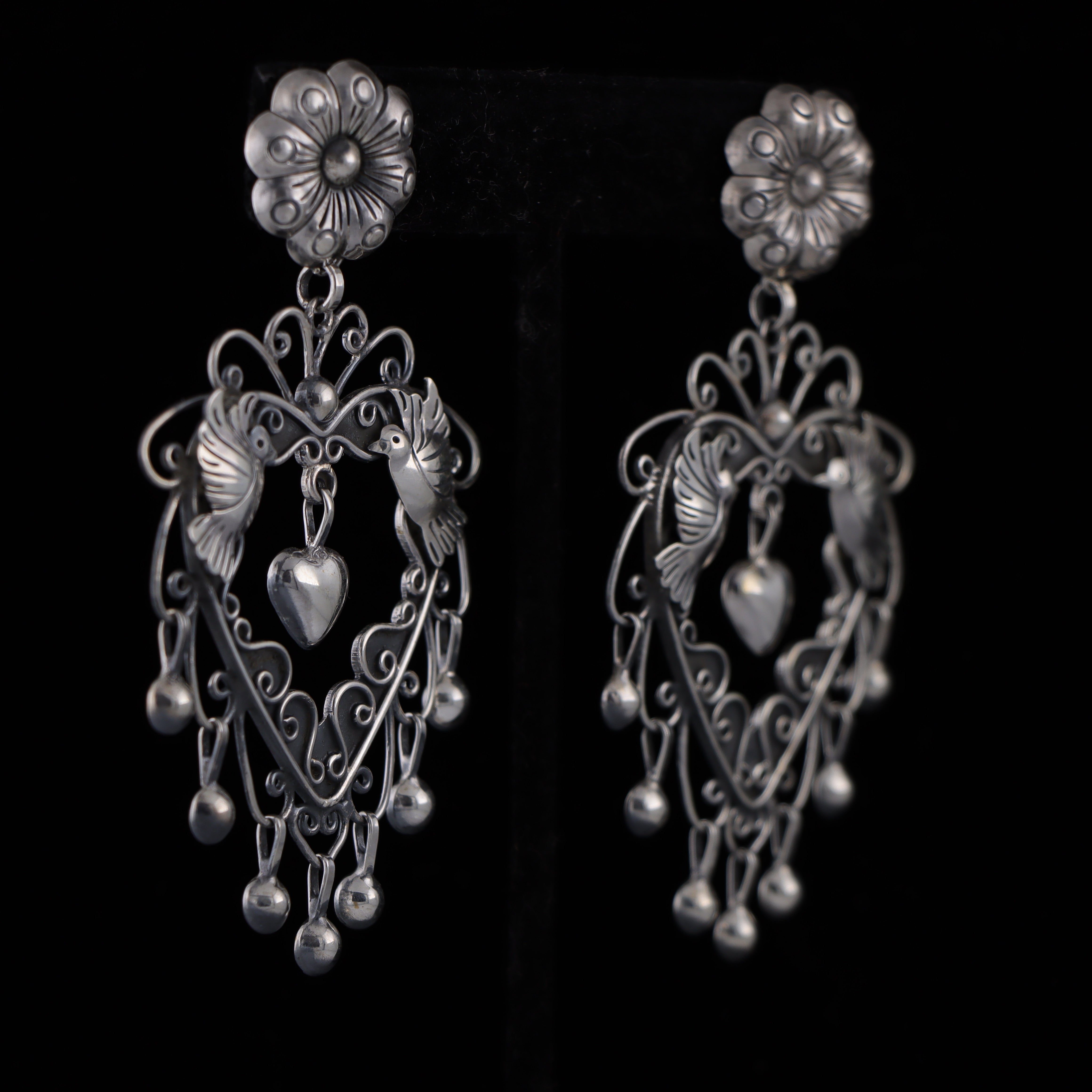 Birds Flying Hearts Earrings