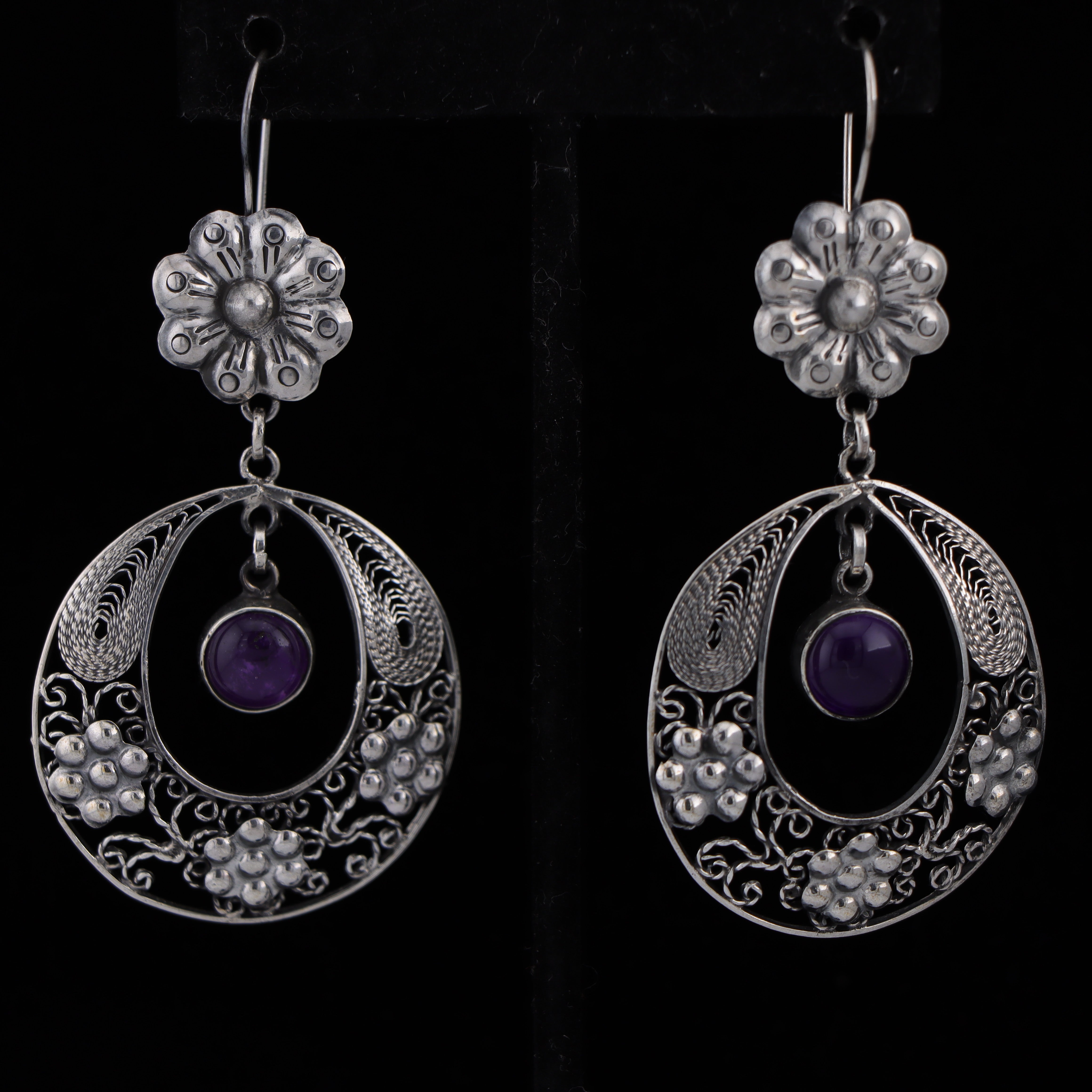 Filigree / Amethyst  Earrings