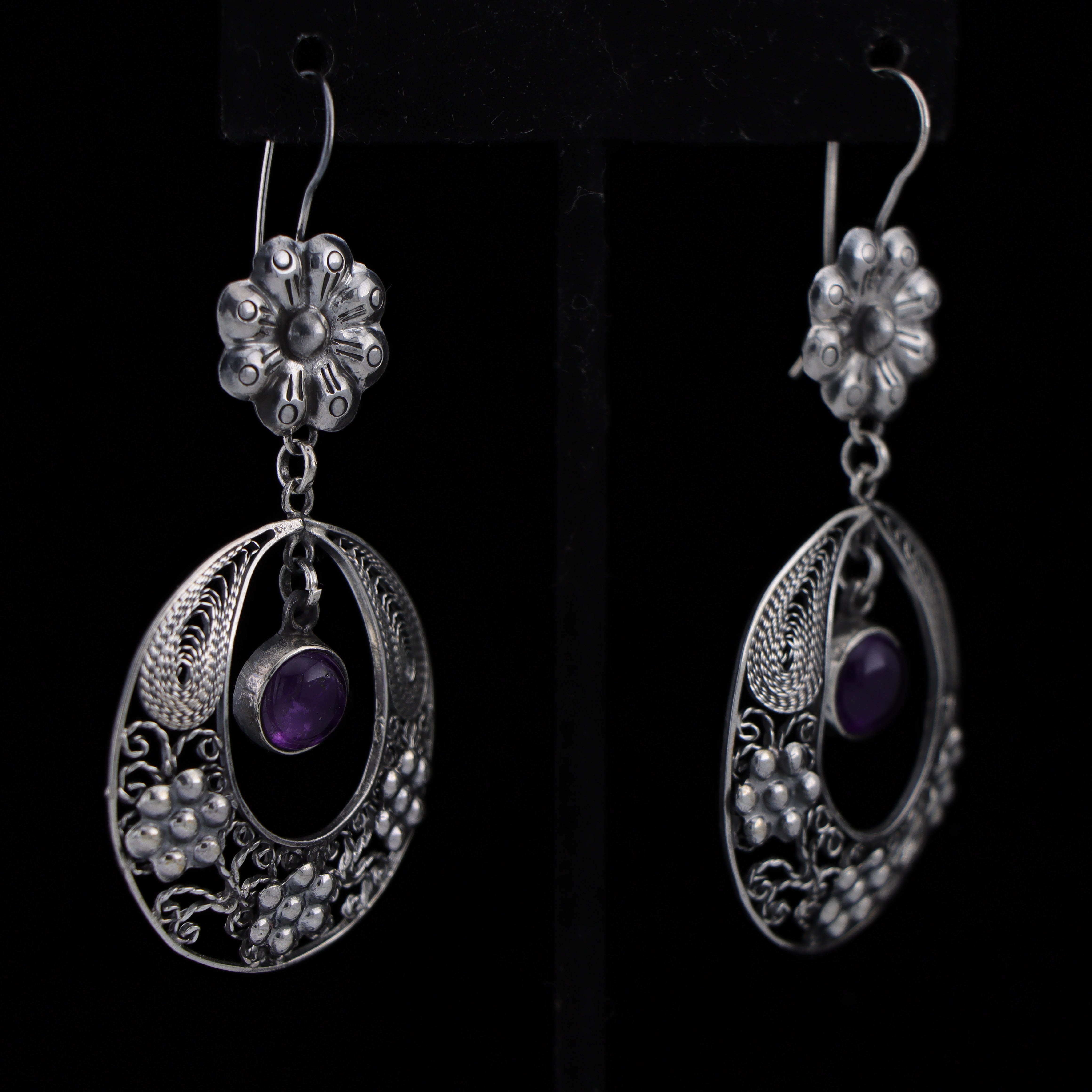 Filigree / Amethyst  Earrings