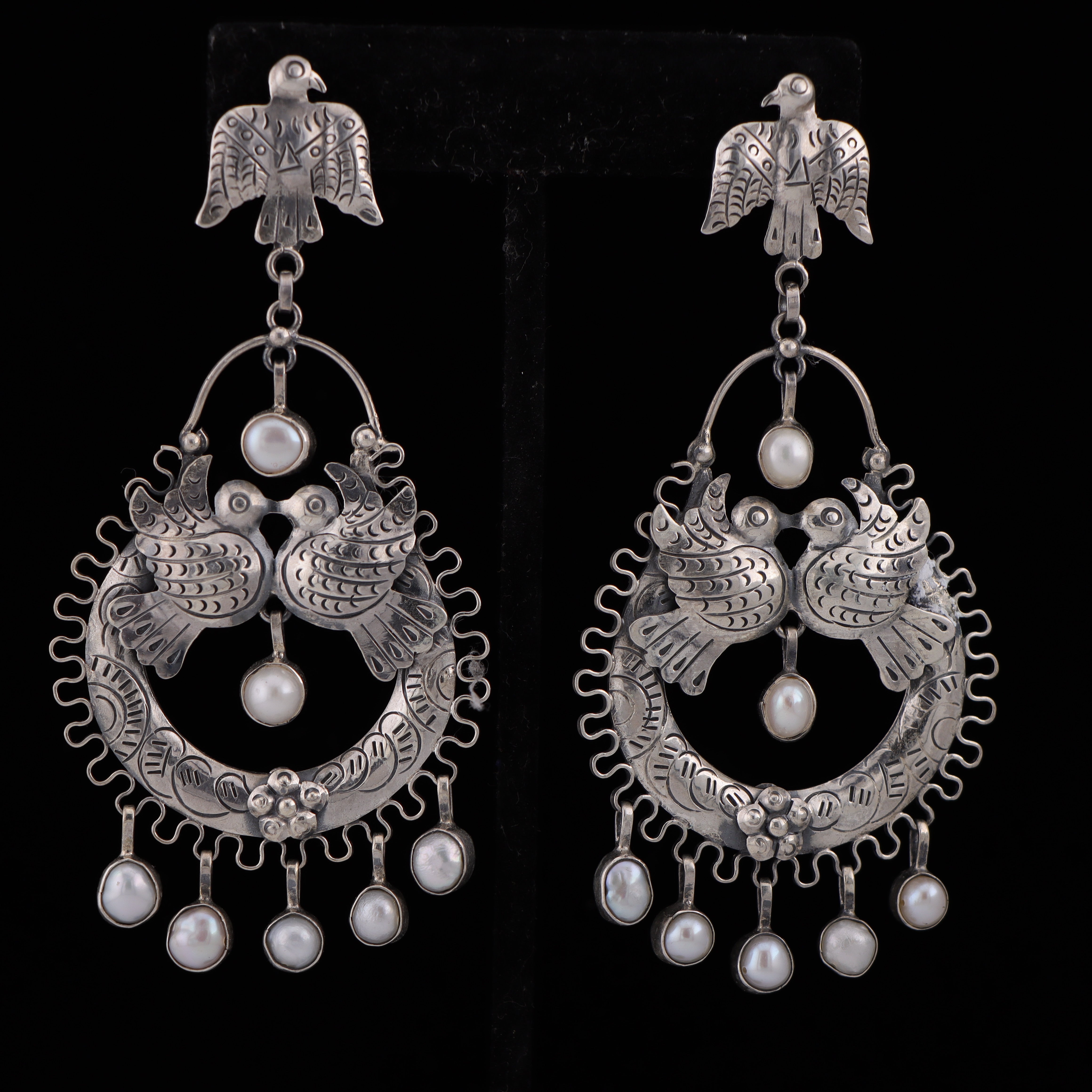 3 Birds with Freshwater Pearl Dangles