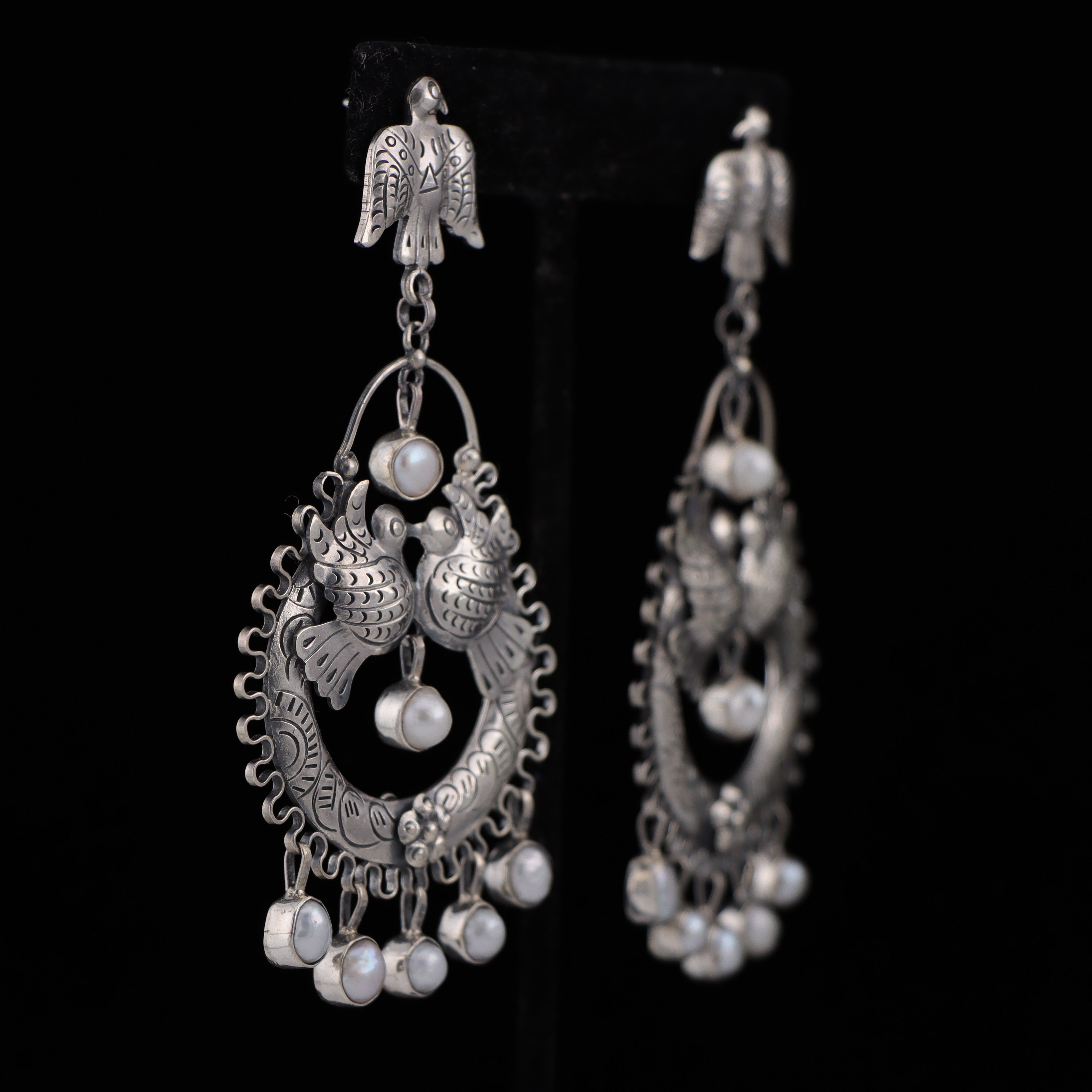 3 Birds with Freshwater Pearl Dangles