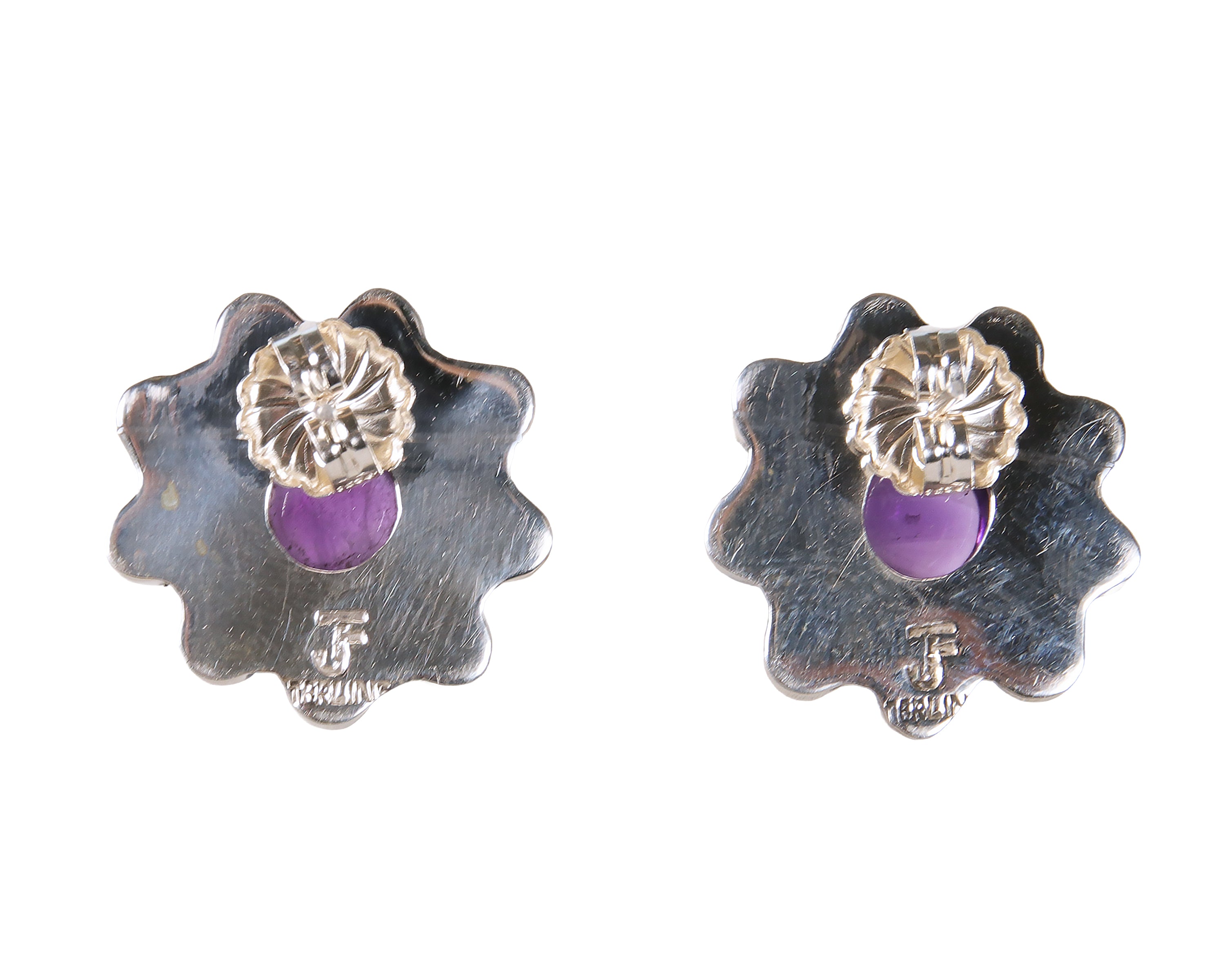Classic Amethyst and Pearl Cluster Earrings