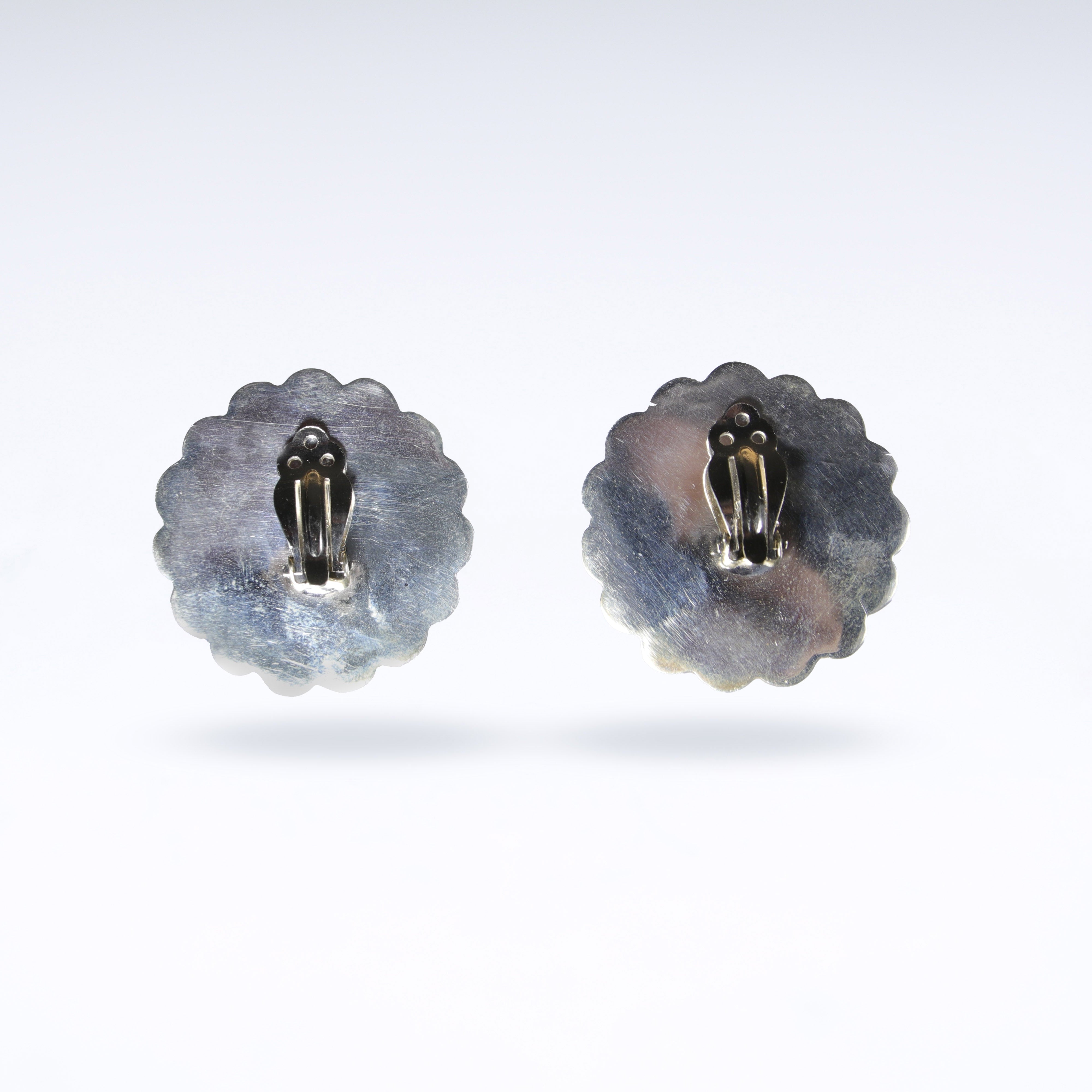 Turquoise Flower Earrings with Clip Backs
