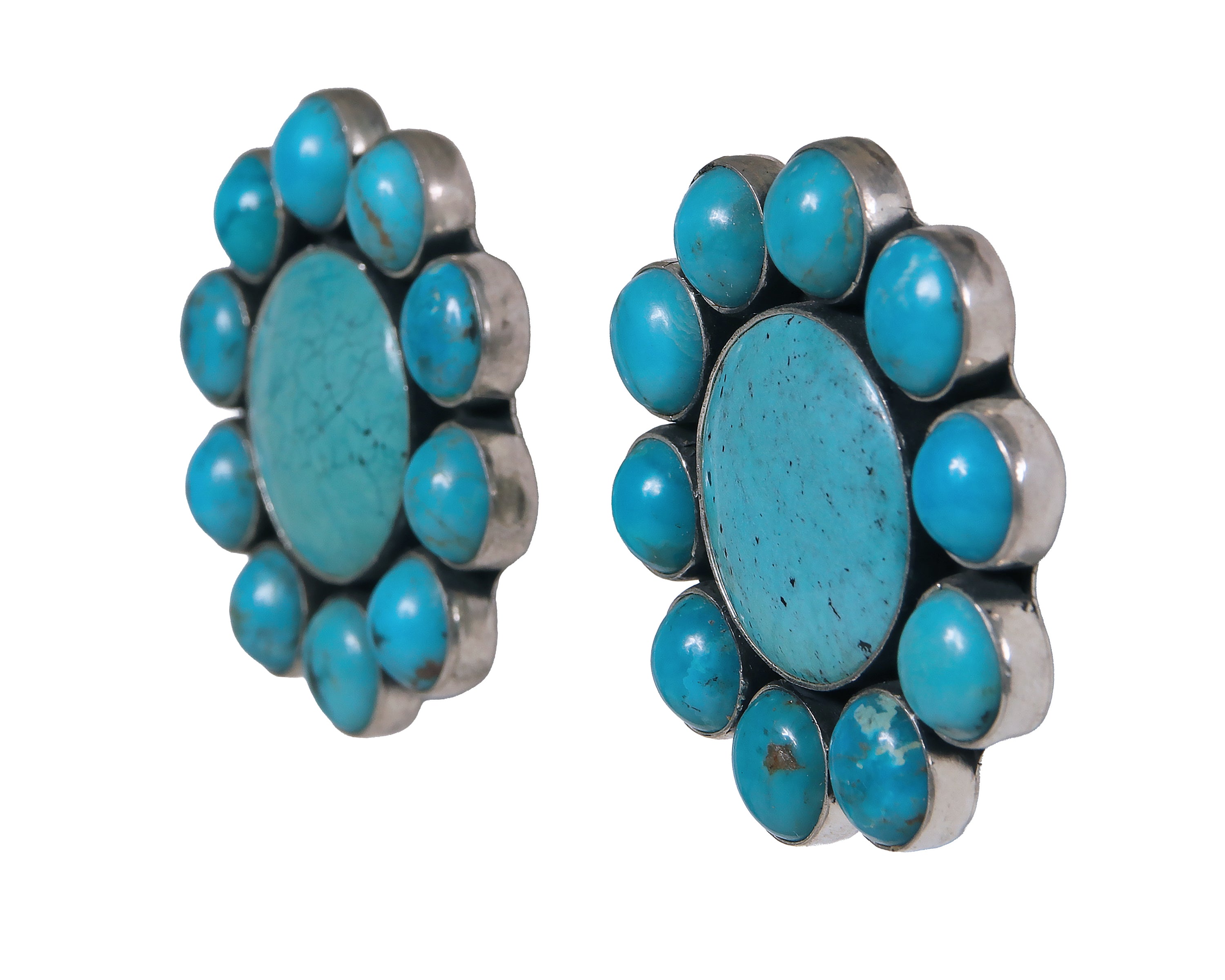 Bold Turquoise Cluster Earrings
