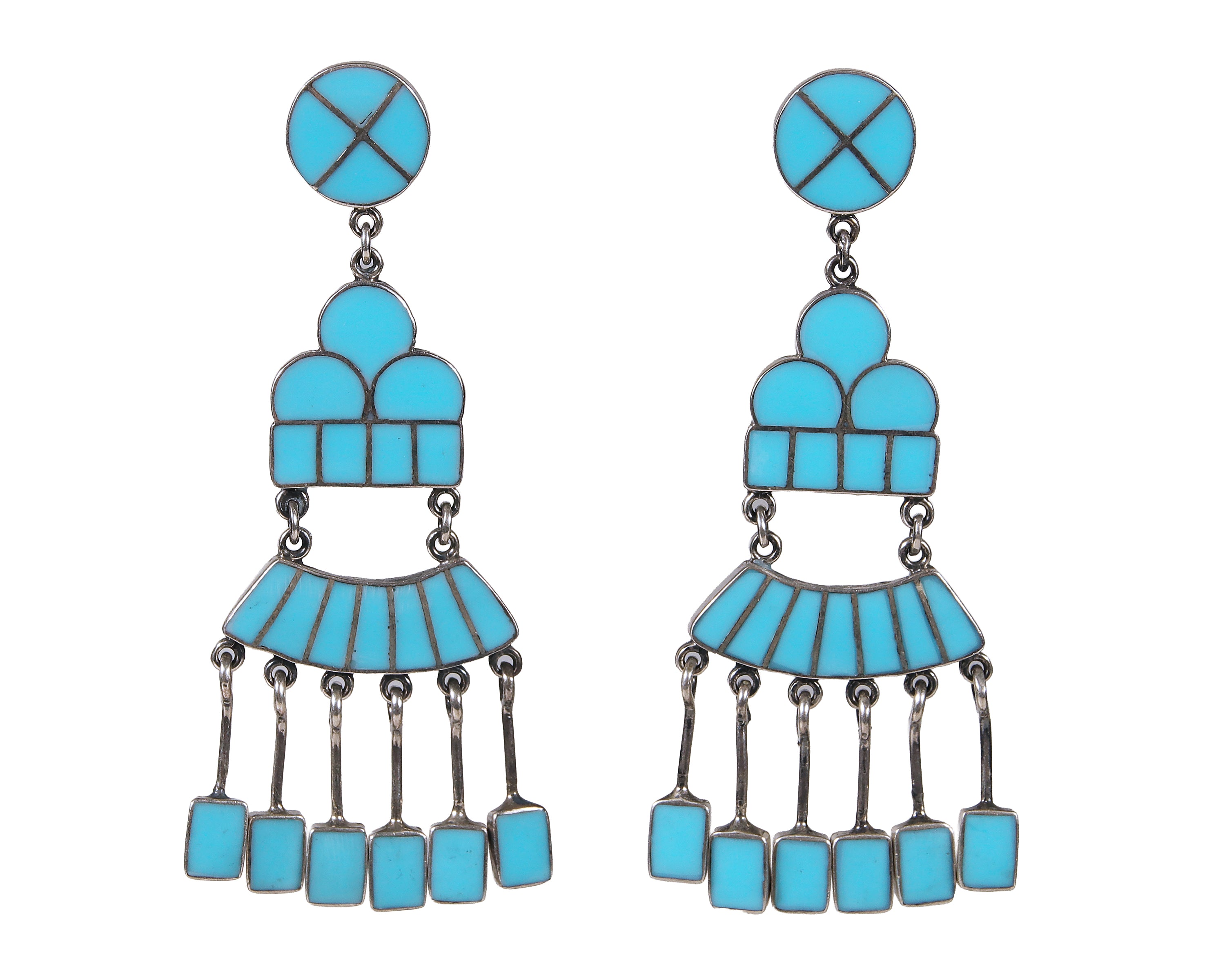 Earth and Sky Turquoise Inlay Earrings