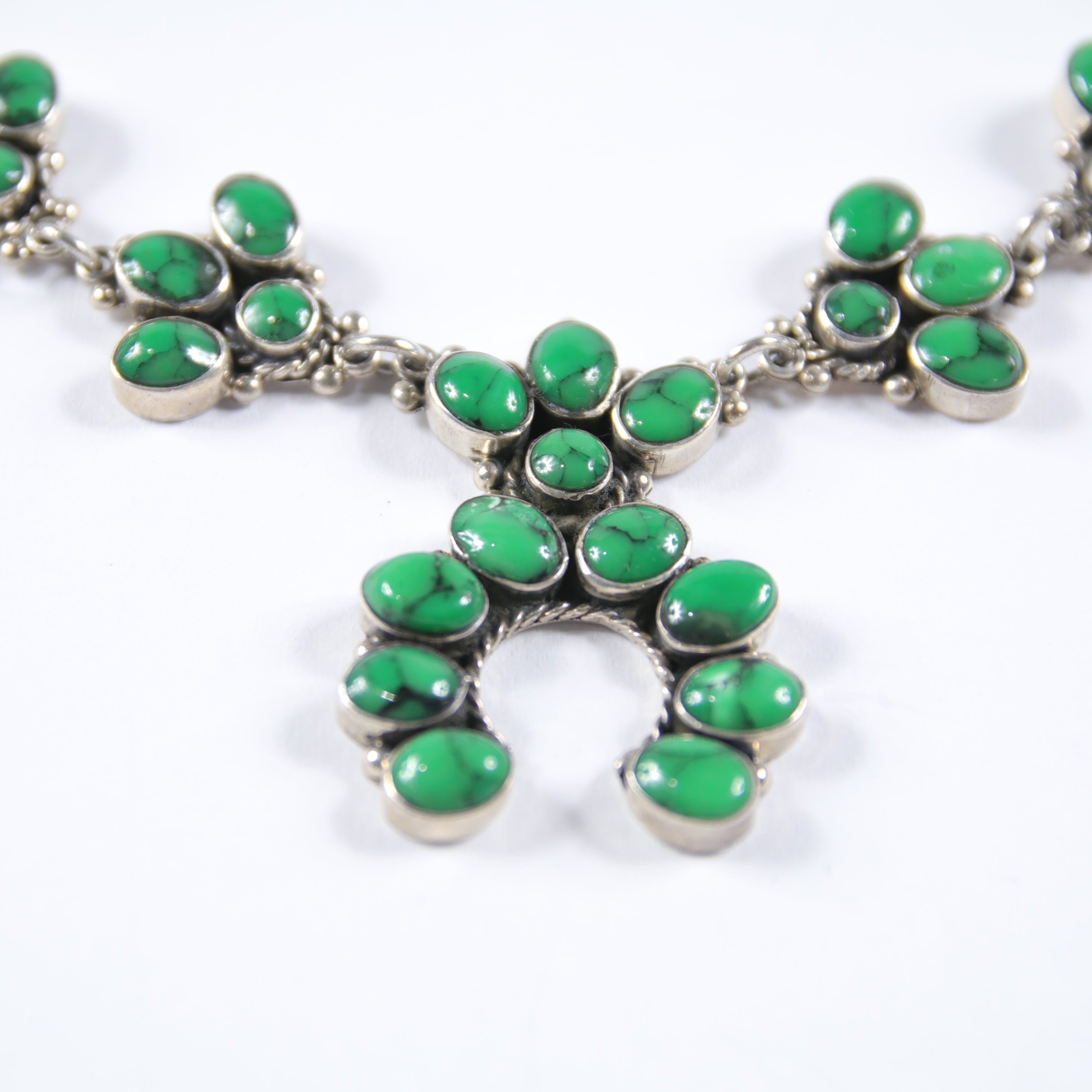 Dark Green Turquoise Squash Blossom