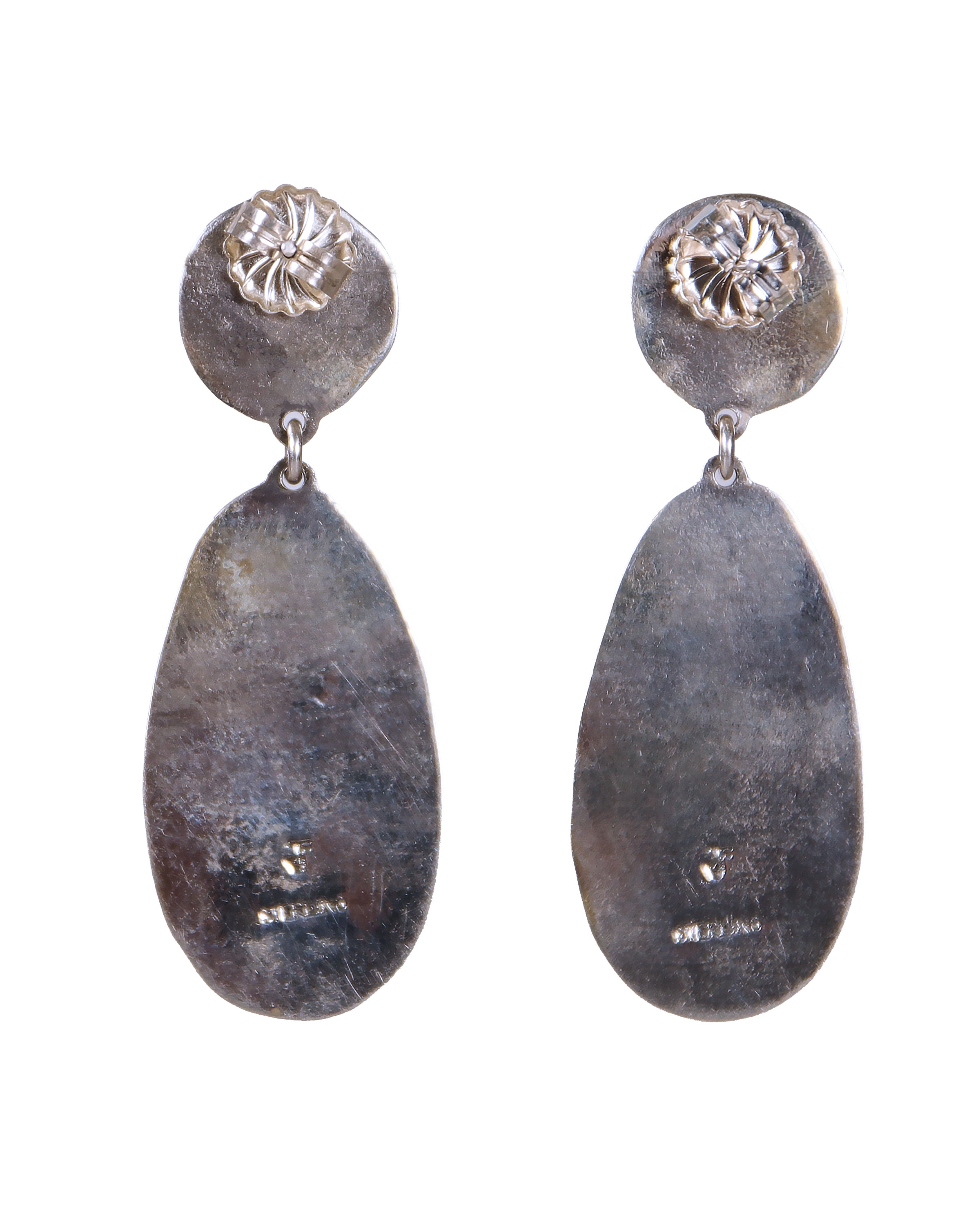 Distinctively-Carved Spiny Oyster Shell Earrings