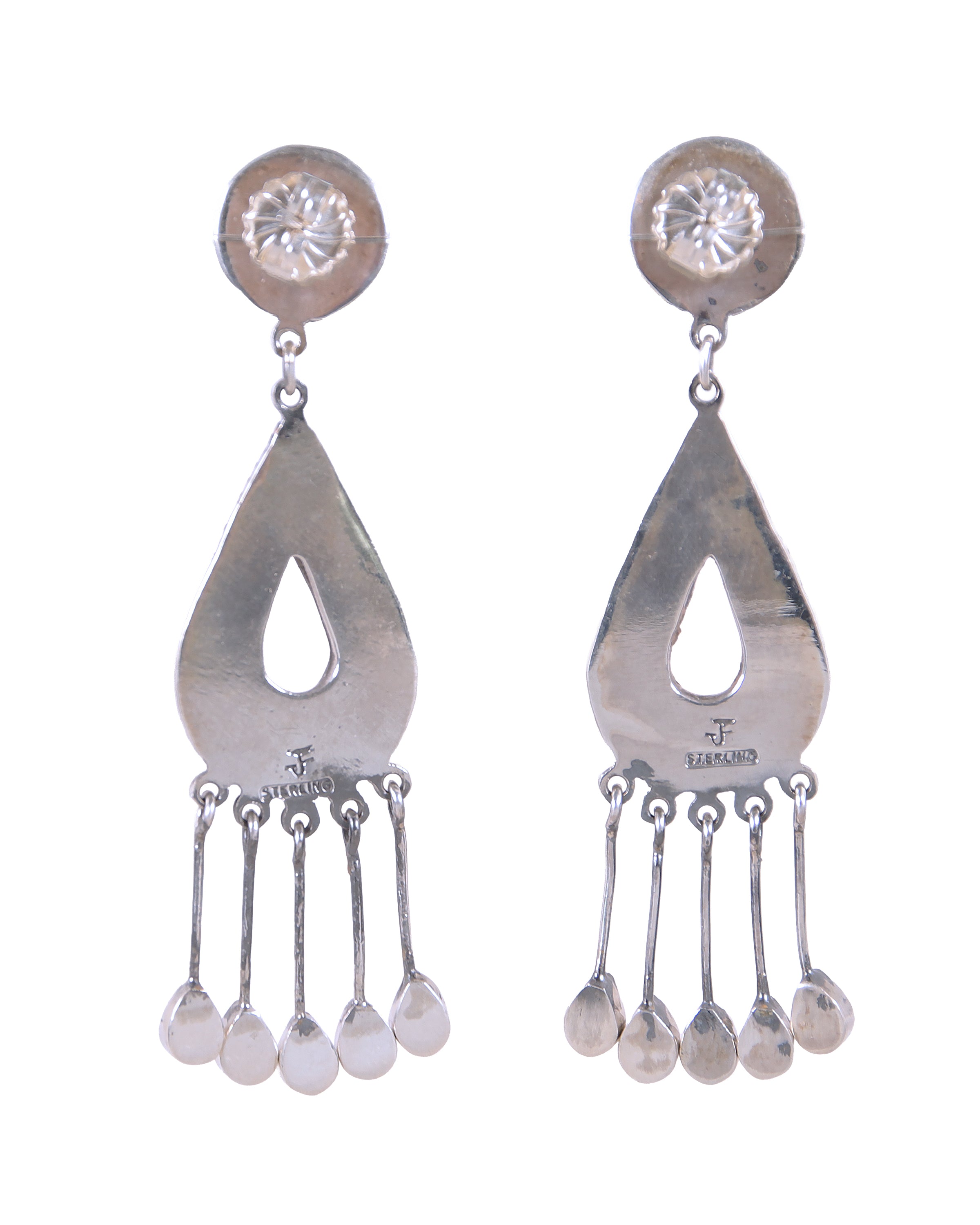 Gorgeous Spiny Oyster Shell Inlay Dangle Earrings