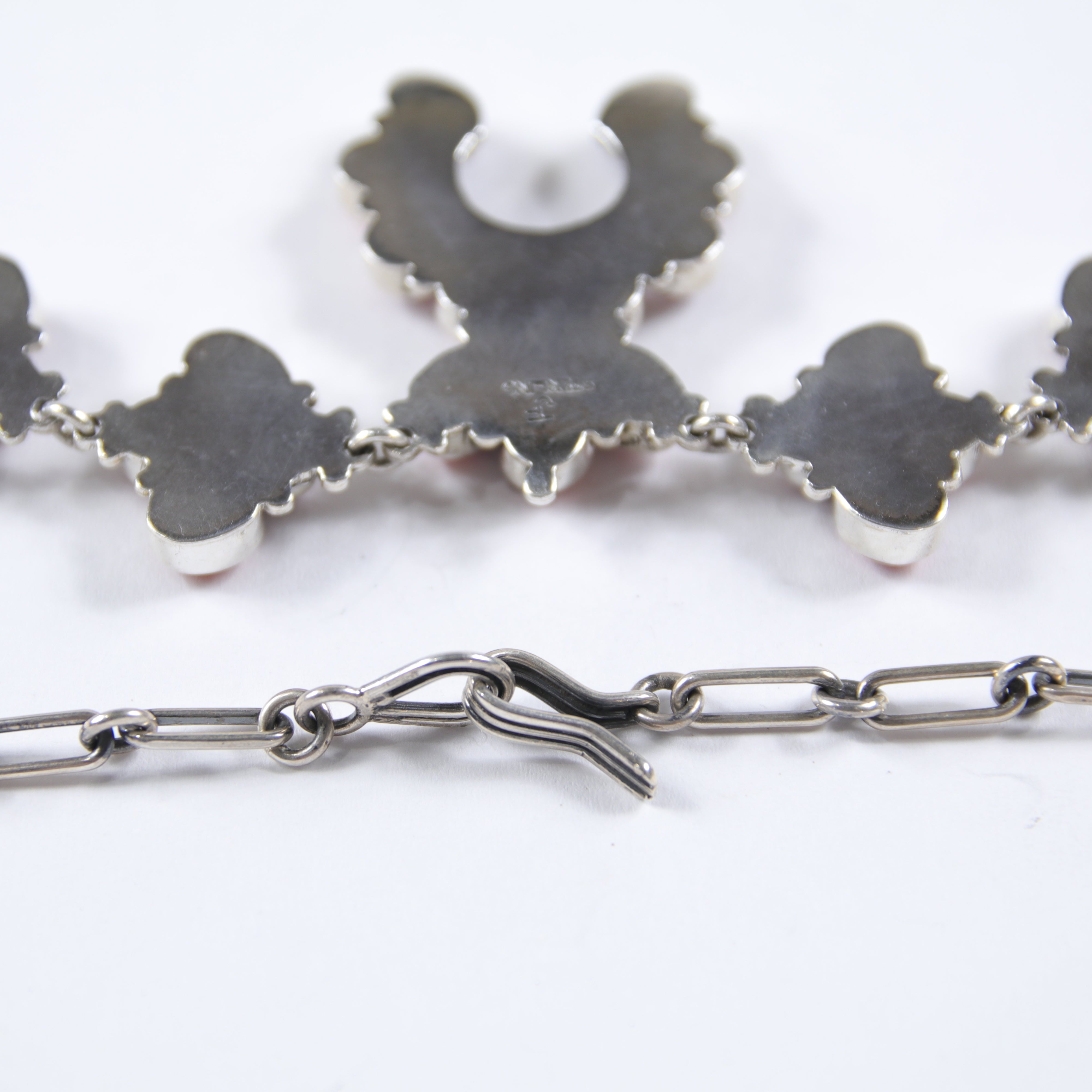 Red | Orange Spiny Oyster Shell Mini Squash Blossom Necklace