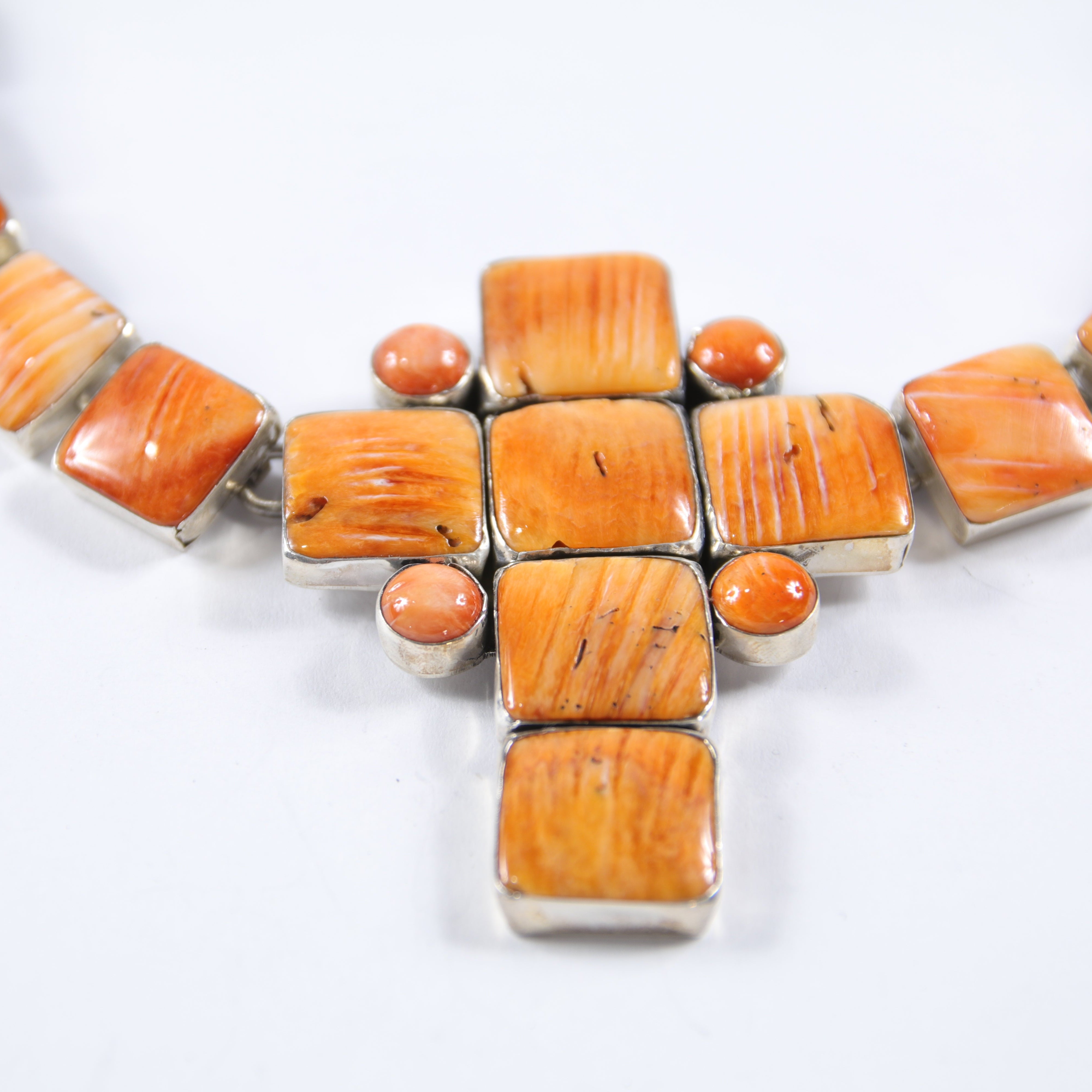 Spiny Oyster Shell Cross Necklace