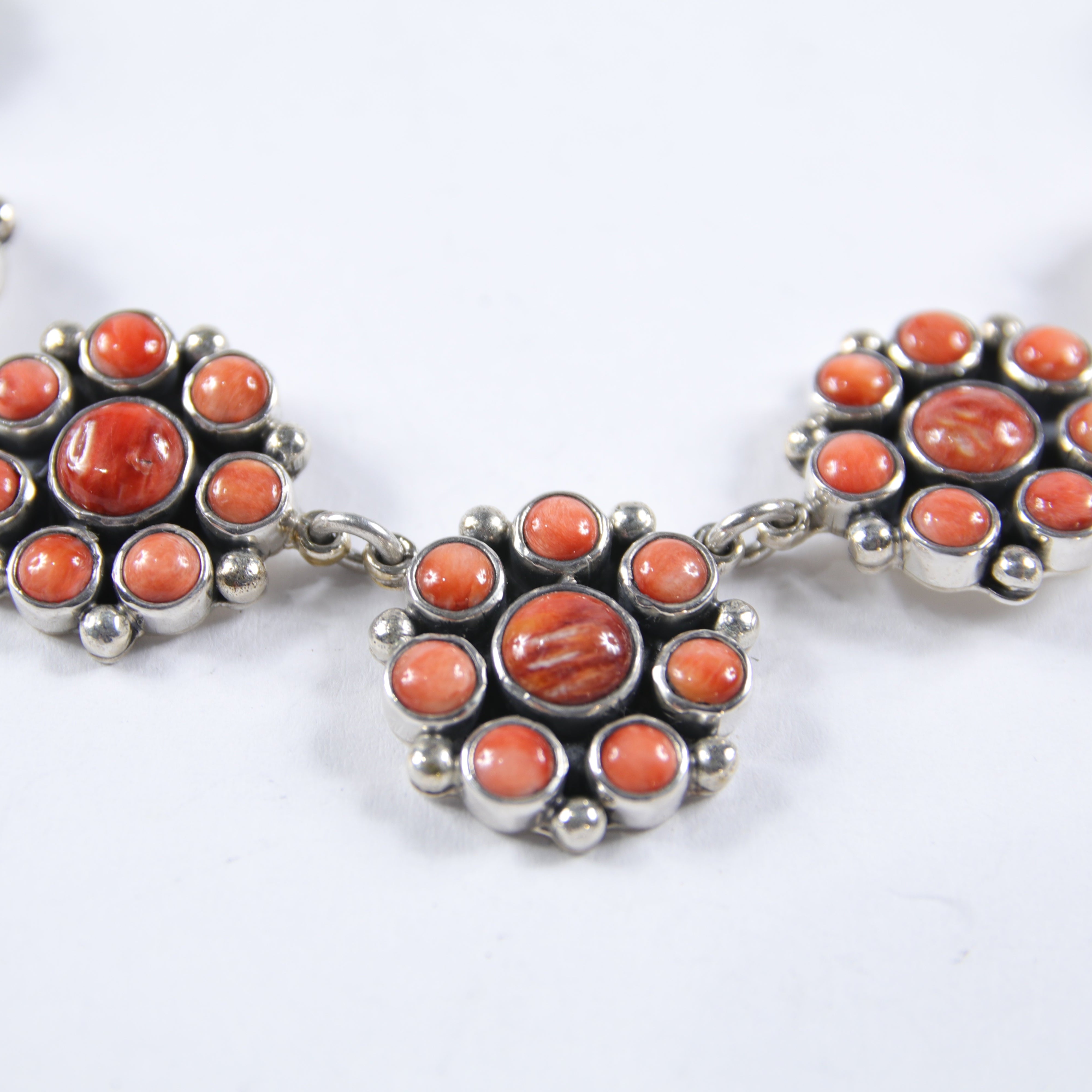 Red | Orange Spiny Oyster Shell Flower Necklace