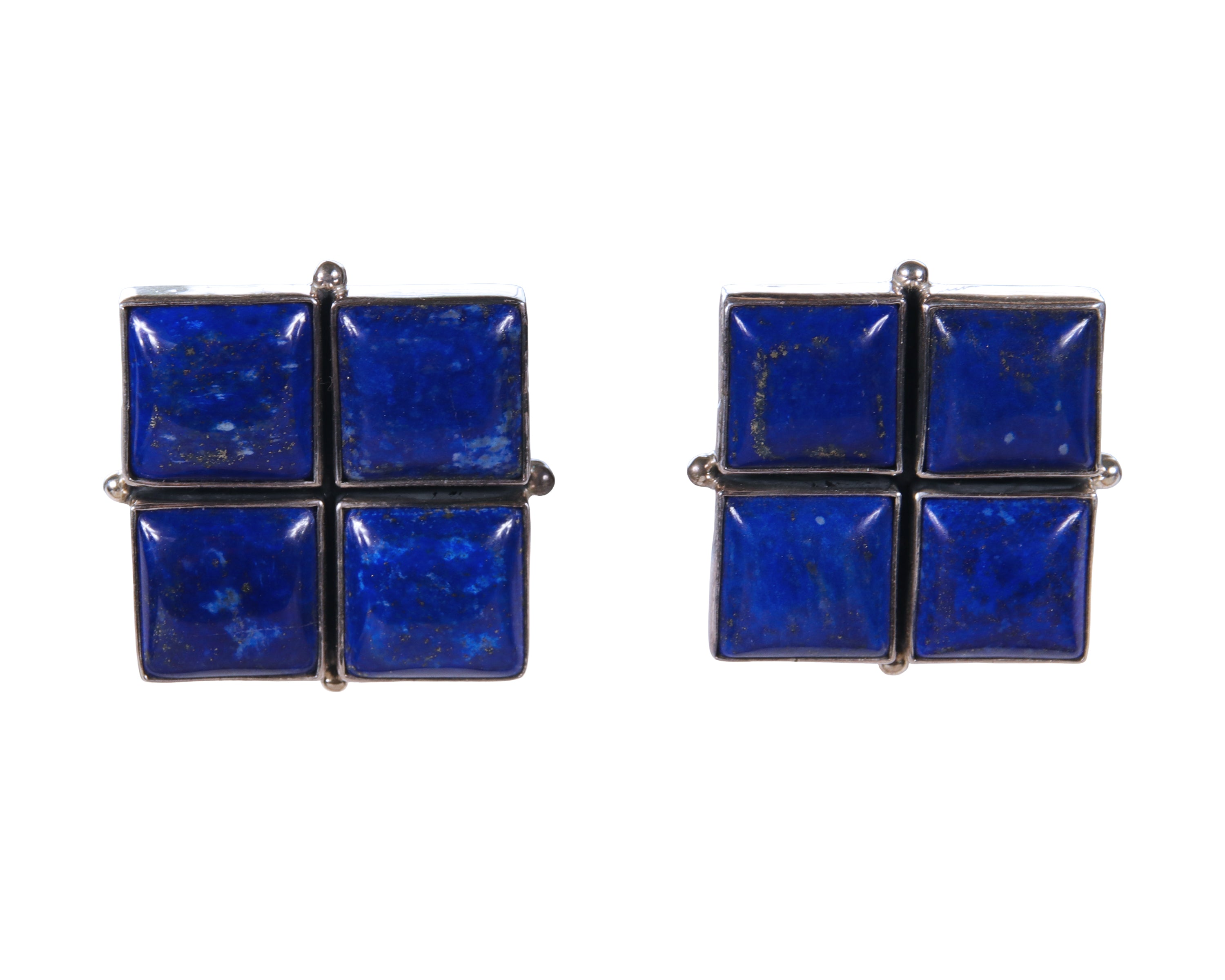 Lapis Lazuli Square Earrings Large Size