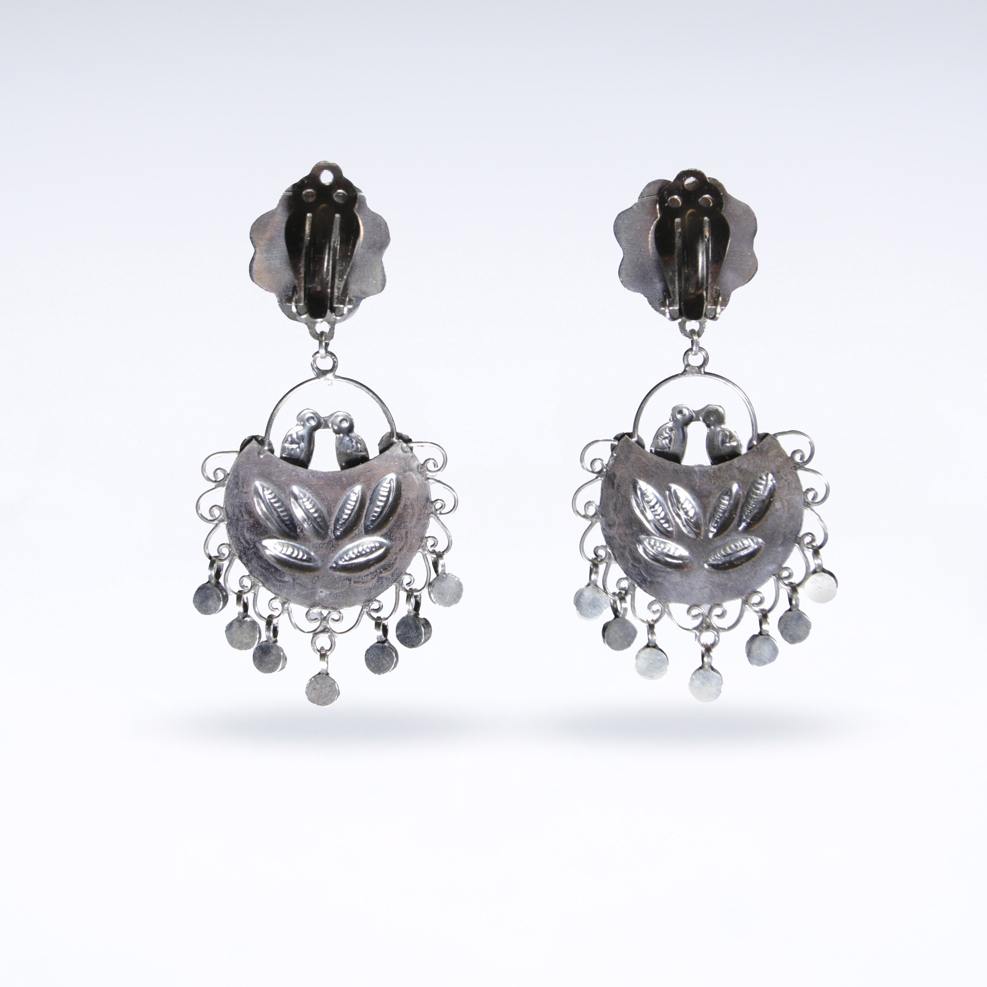 Frida Kahlo Flower Earrings with Clip Backs