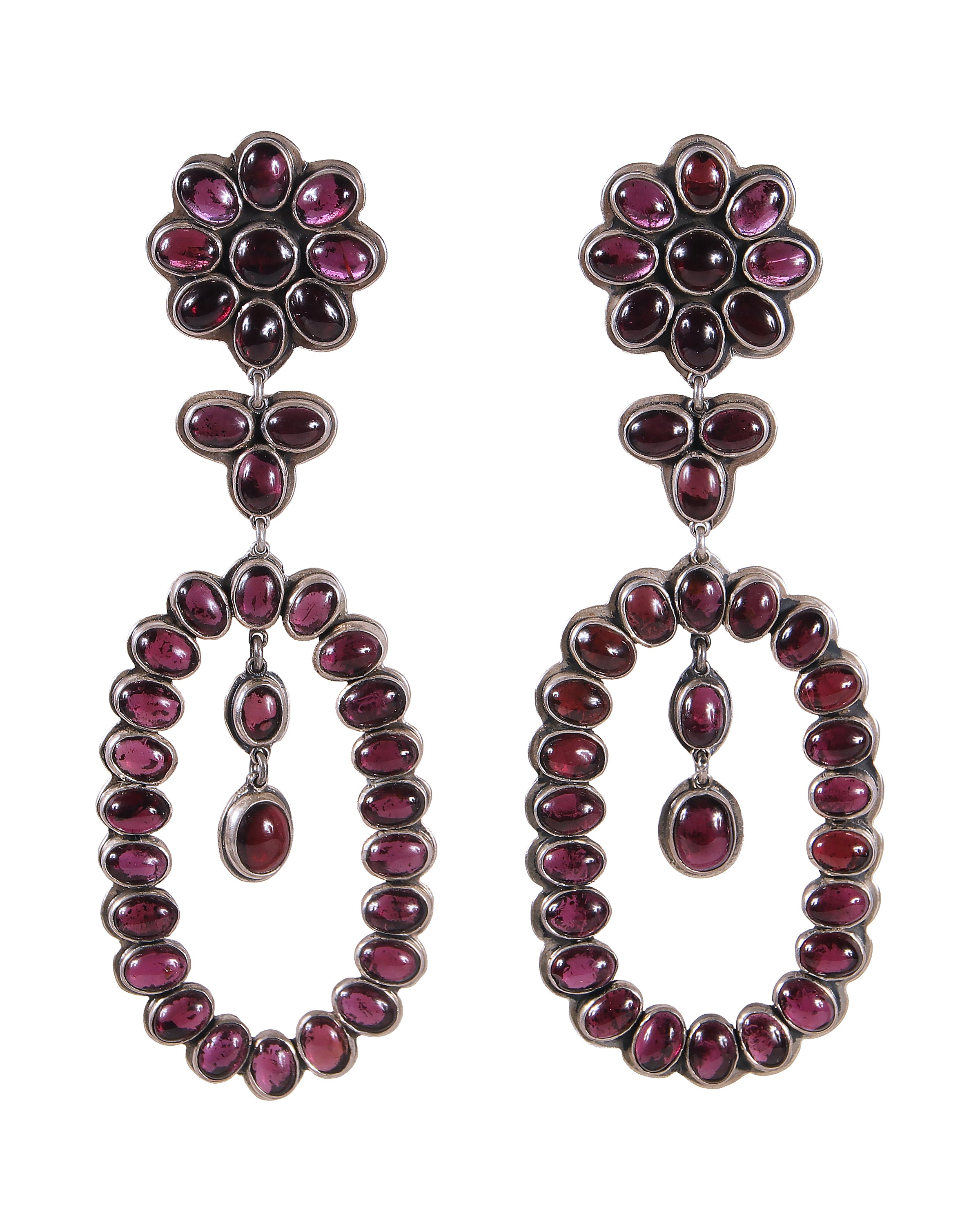 Intriguing Garnet Drop Earrings