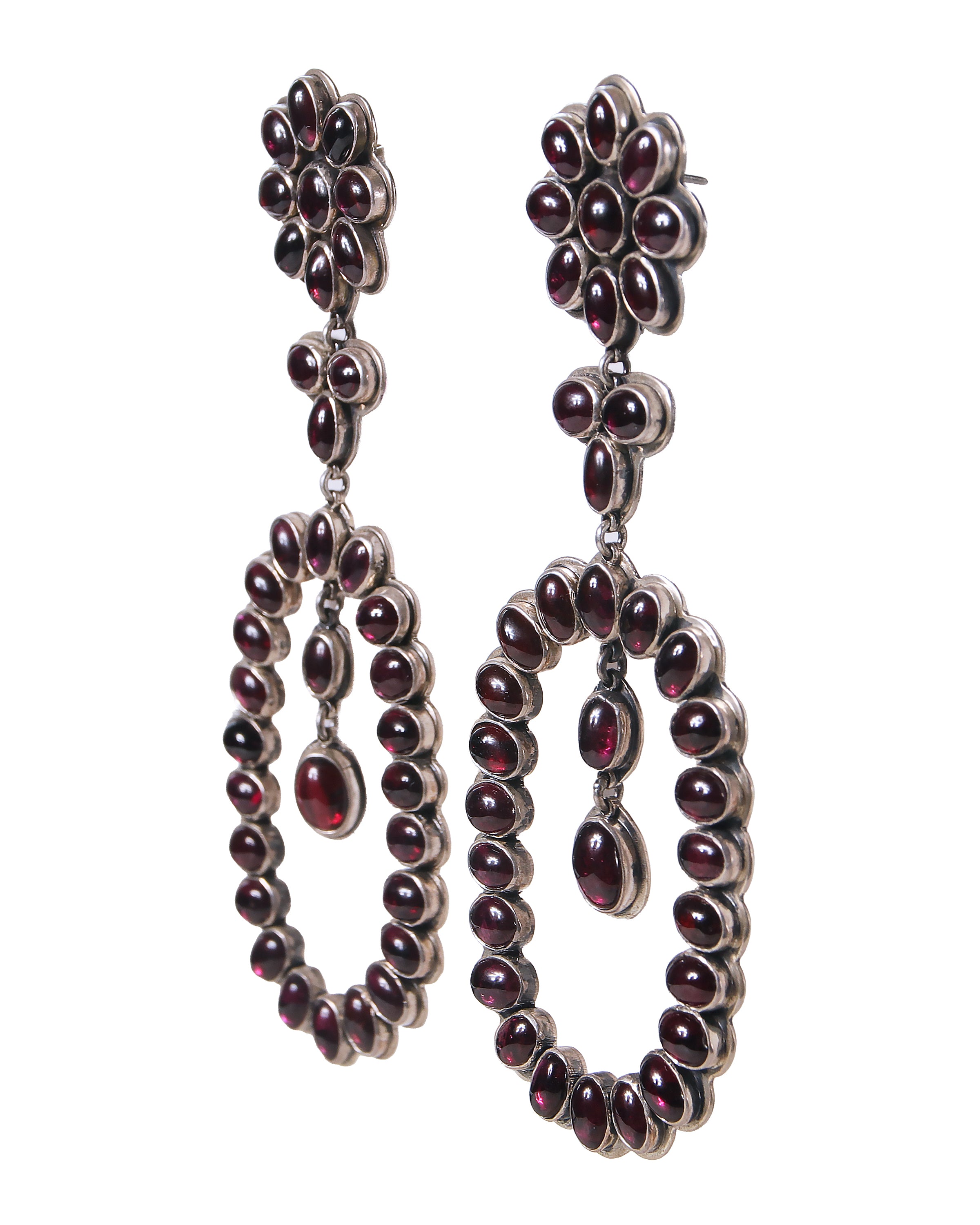 Intriguing Garnet Drop Earrings