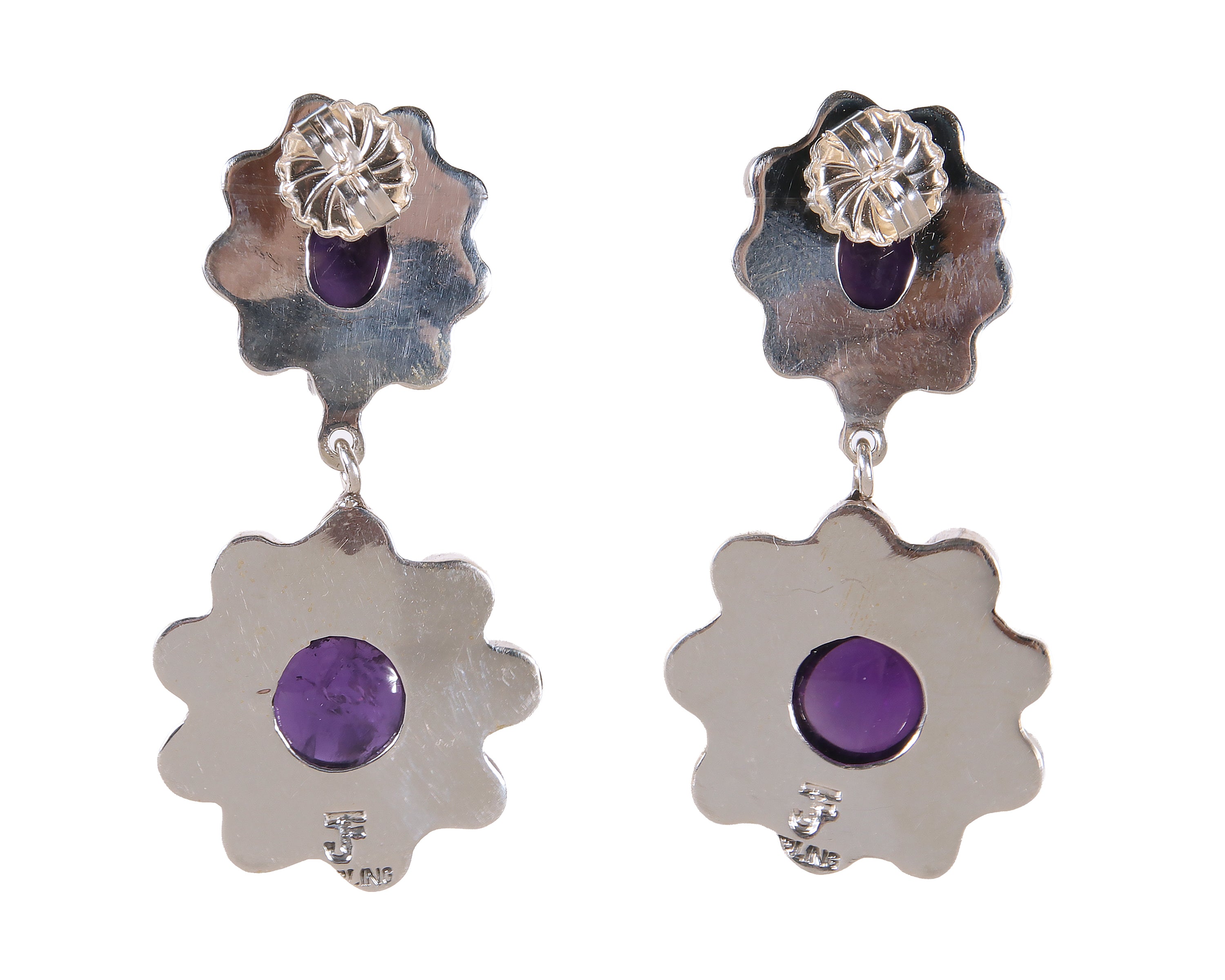 Amethyst and Pearl Dangle Earrings