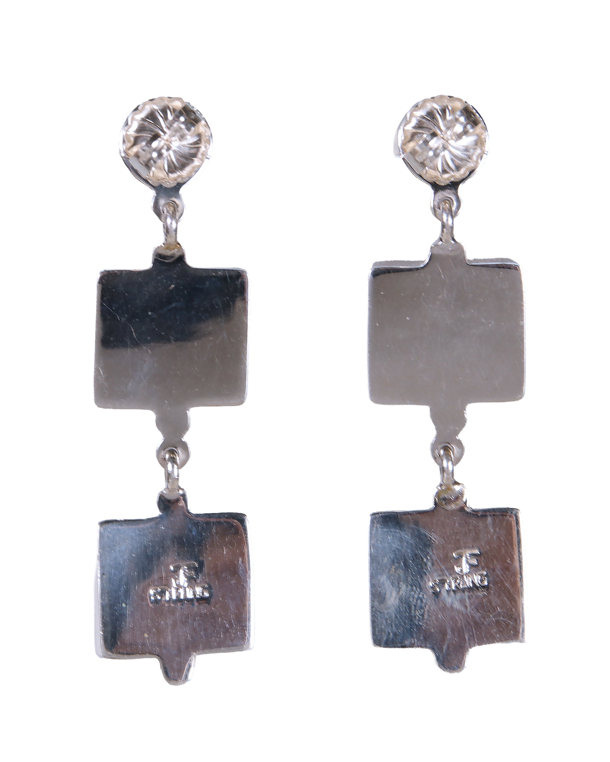 Fresh water Pearl and Abalone Dangle Earrings