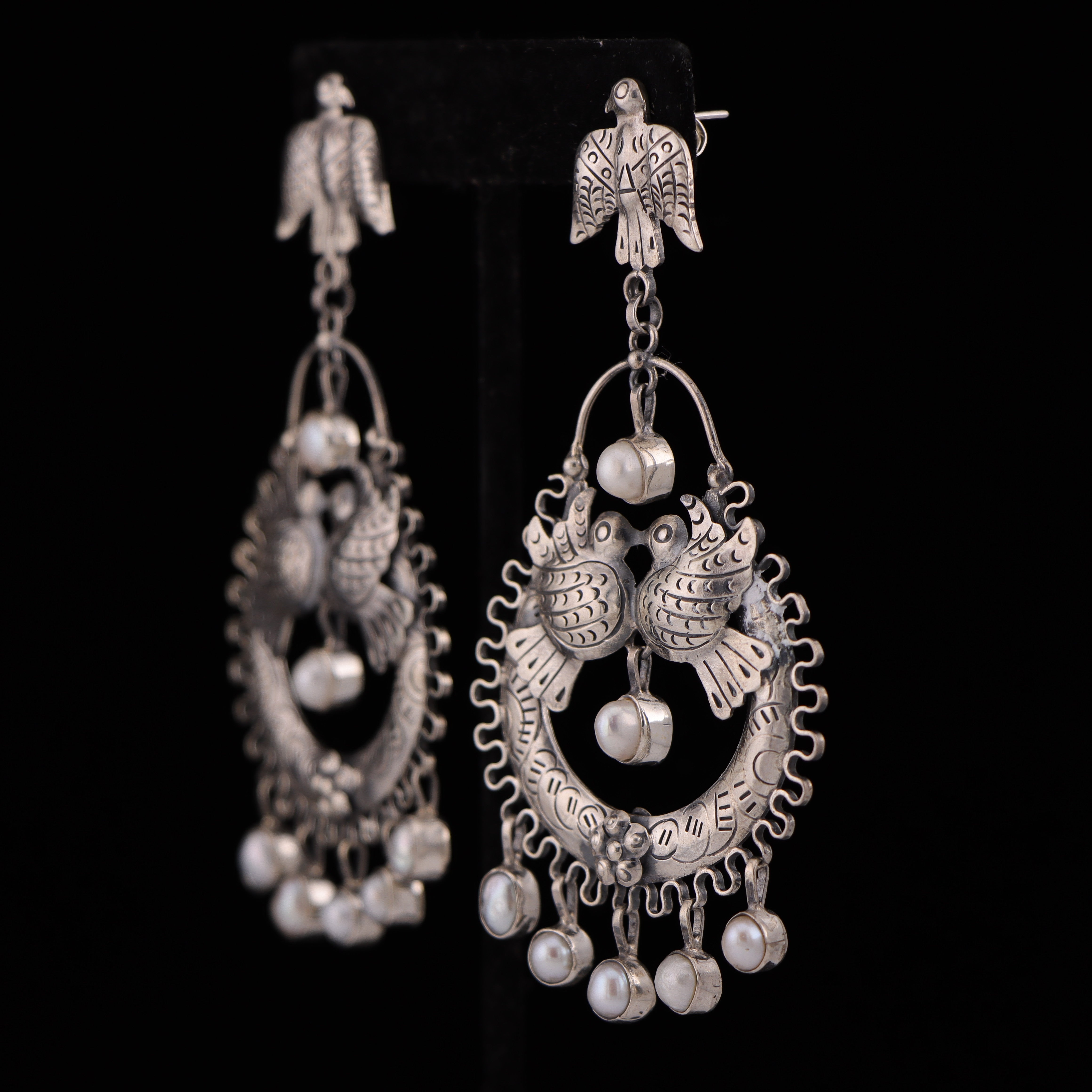 3 Birds with Freshwater Pearl Dangles