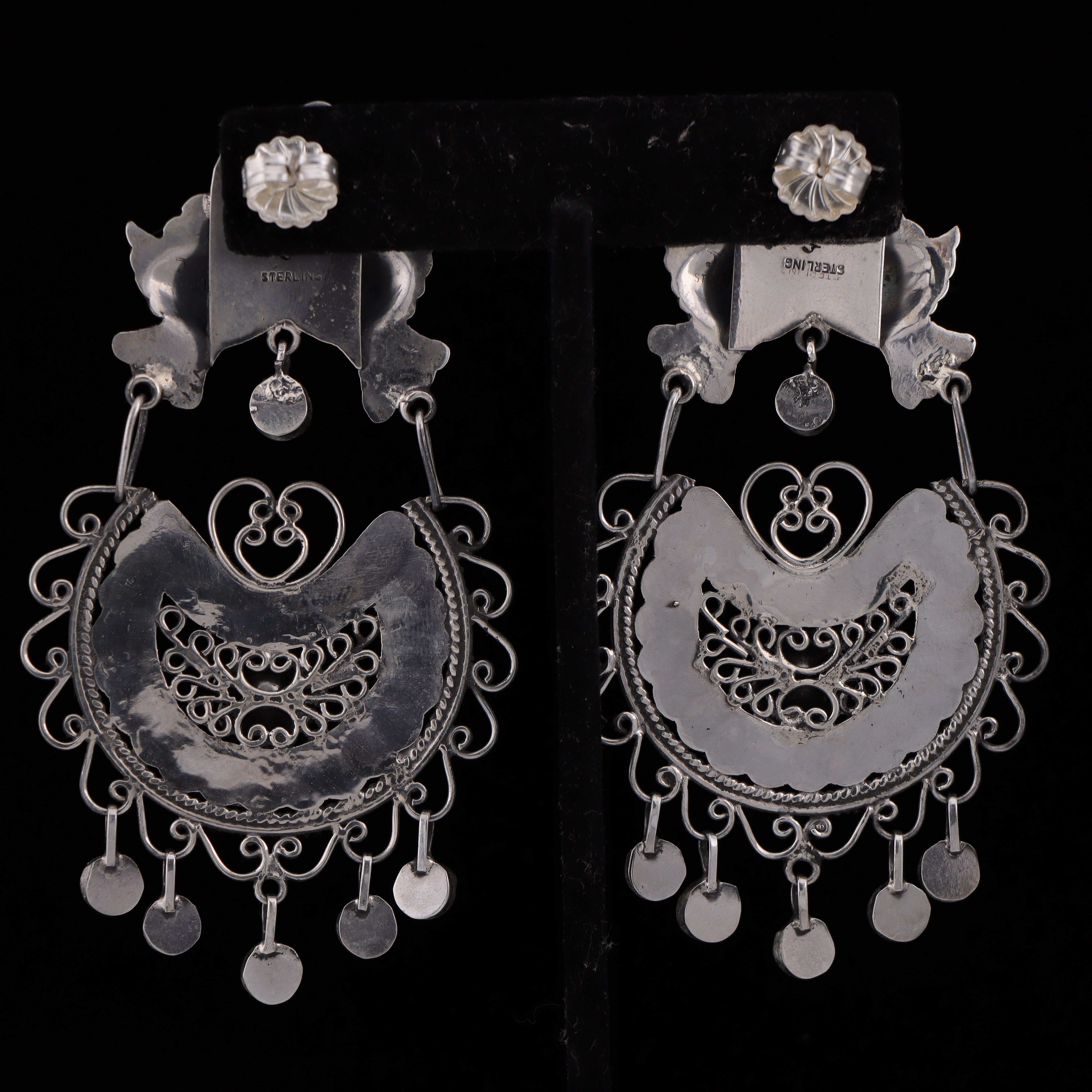 Kissing Doves with Turquoise Dangle Earrings